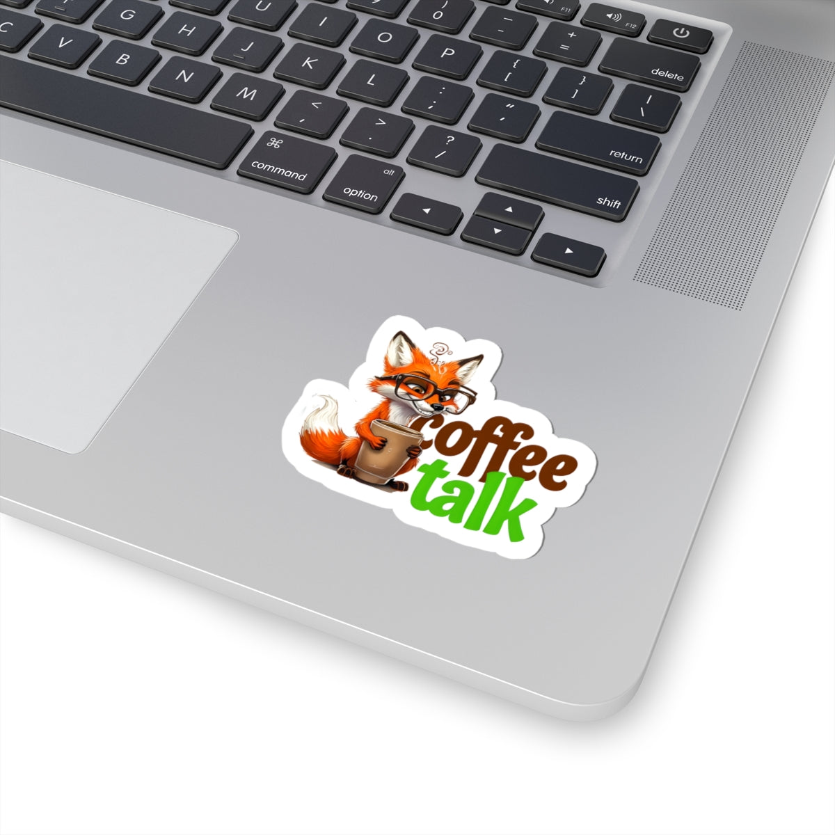 Coffee Talk Fox Kiss-Cut Sticker - Adorable, Fun, and Perfect for Coffee Lovers