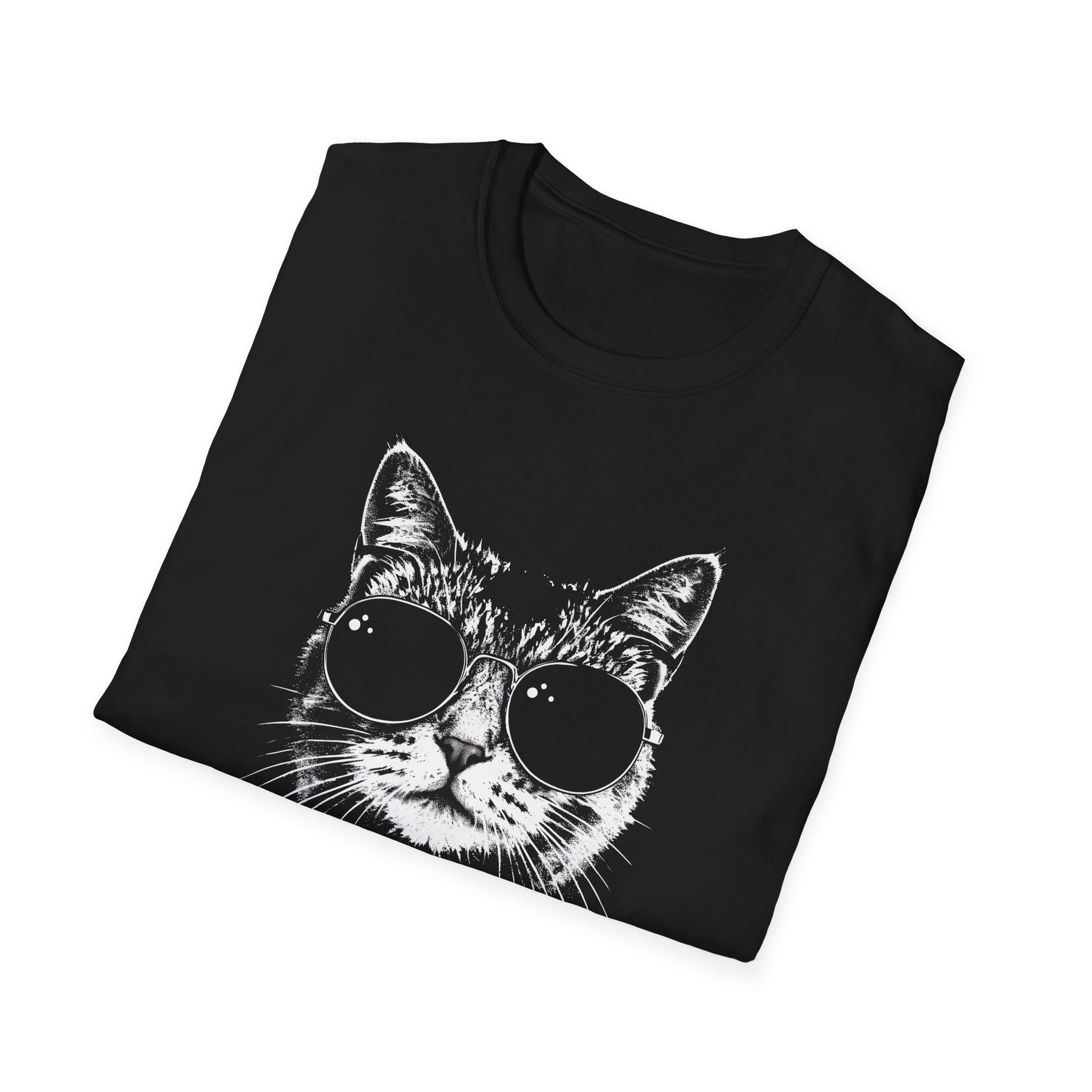 Cat with Sunglasses T-Shirt — Retro Cool Cat Tee for Cat Lovers