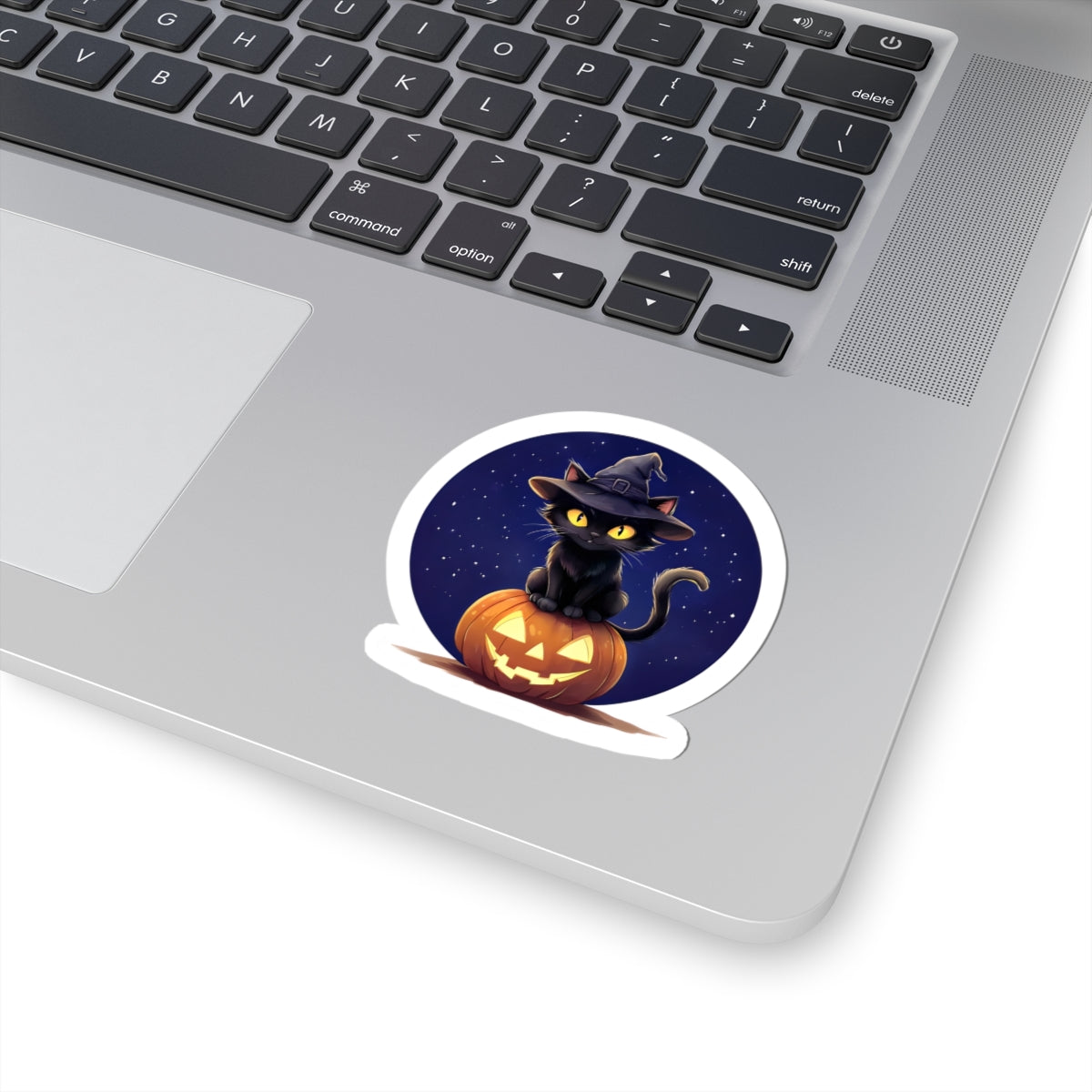 Magical Halloween Cat Stickers | Cute Witch Cat on Pumpkin | Perfect for Party Favors, Scrapbooking, Gifts, Decor