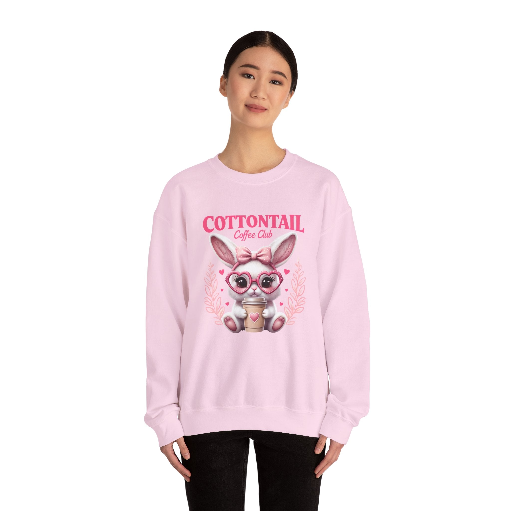 Cottontail Coffee Club Sweatshirt — Cute Bunny with Coffee Graphic