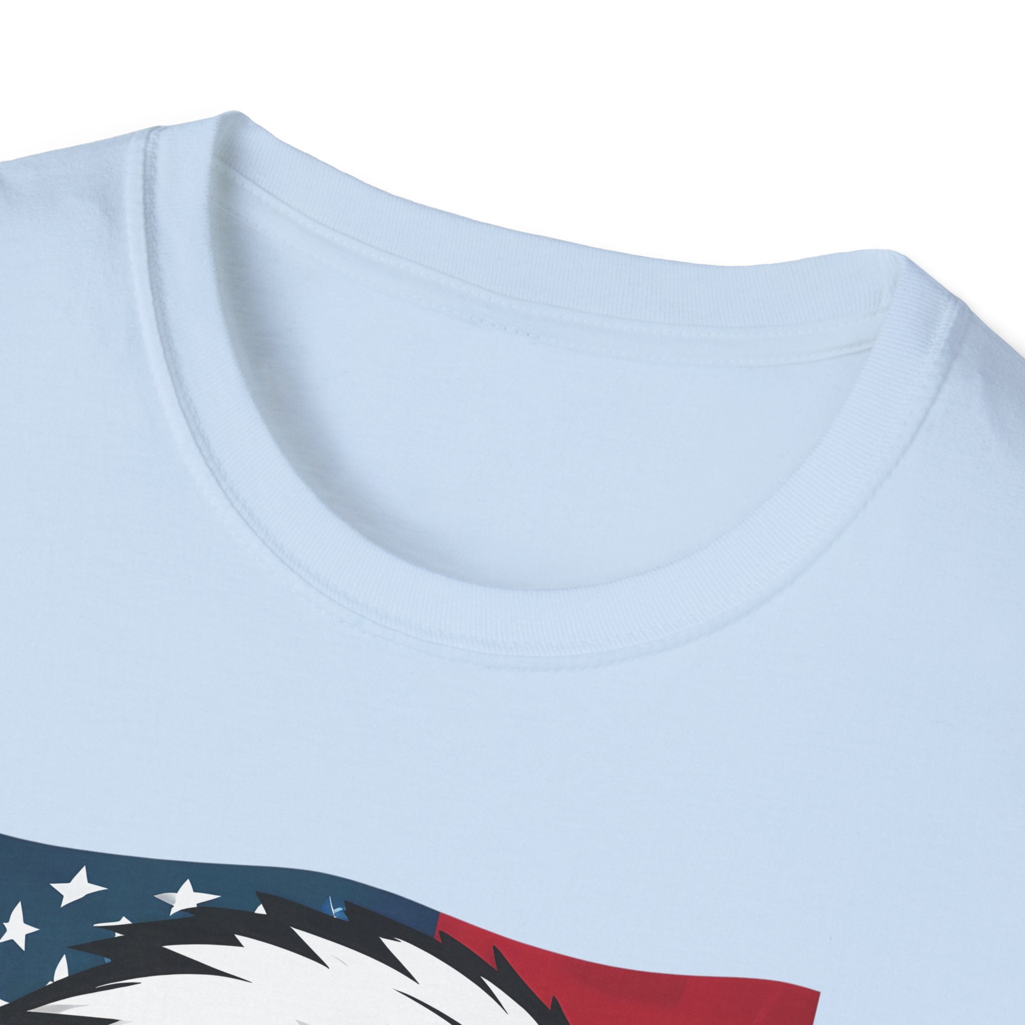 Patriotic Eagle Graphic T-Shirt, Unisex Softstyle Tee for Independence Day, Casual Wear, Gift for Veterans, American Pride Clothing