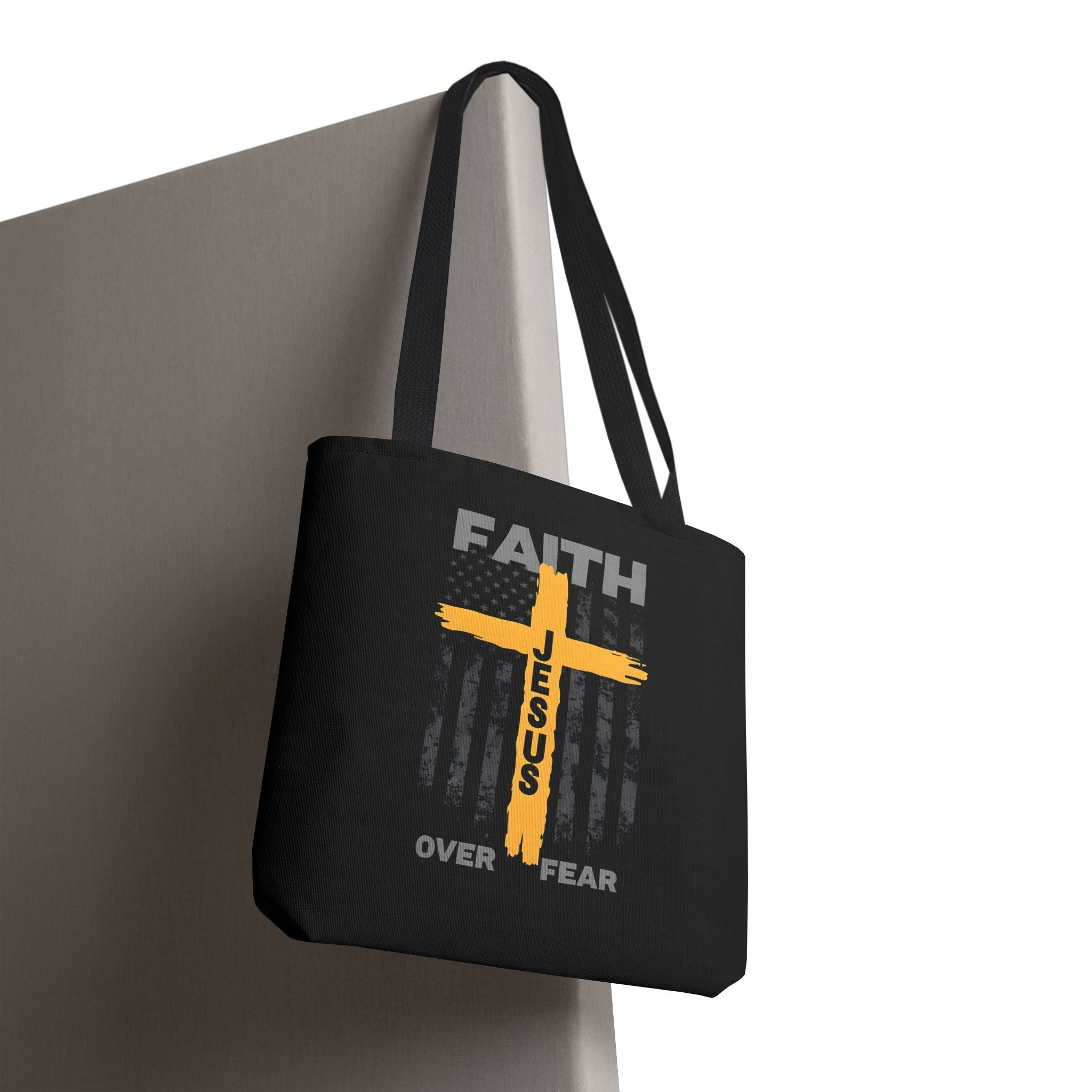 Faith Over Fear Tote Bag, Inspirational Bag, Bible Quote Tote, Christian Gift, Church Accessory, Motivational Bag