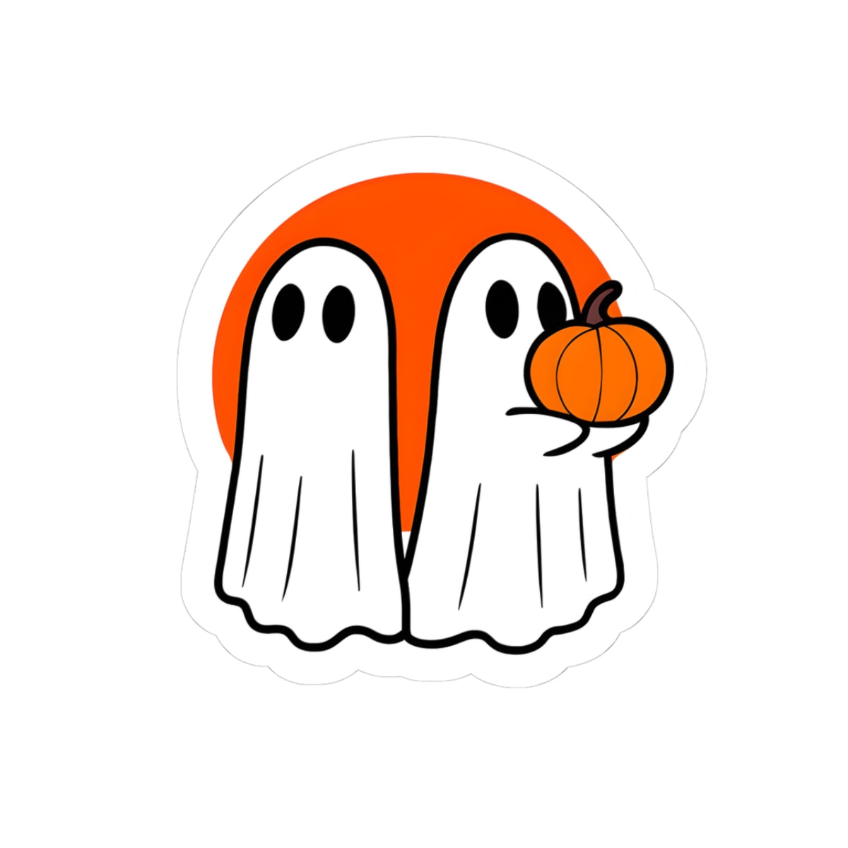 Spooky Ghost Kiss-Cut Stickers | Halloween Decor, Laptop Stickers, Cute Art, Gift for Friends, Fun Party Favors