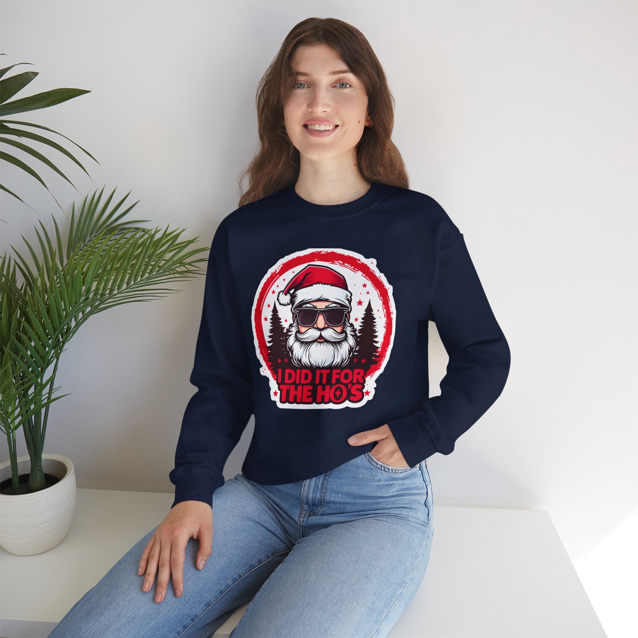 Funny Christmas Sweatshirt, Santa Graphic Crewneck, Holiday Gift for Him/Her, Festive Apparel for Parties, Winter Wear