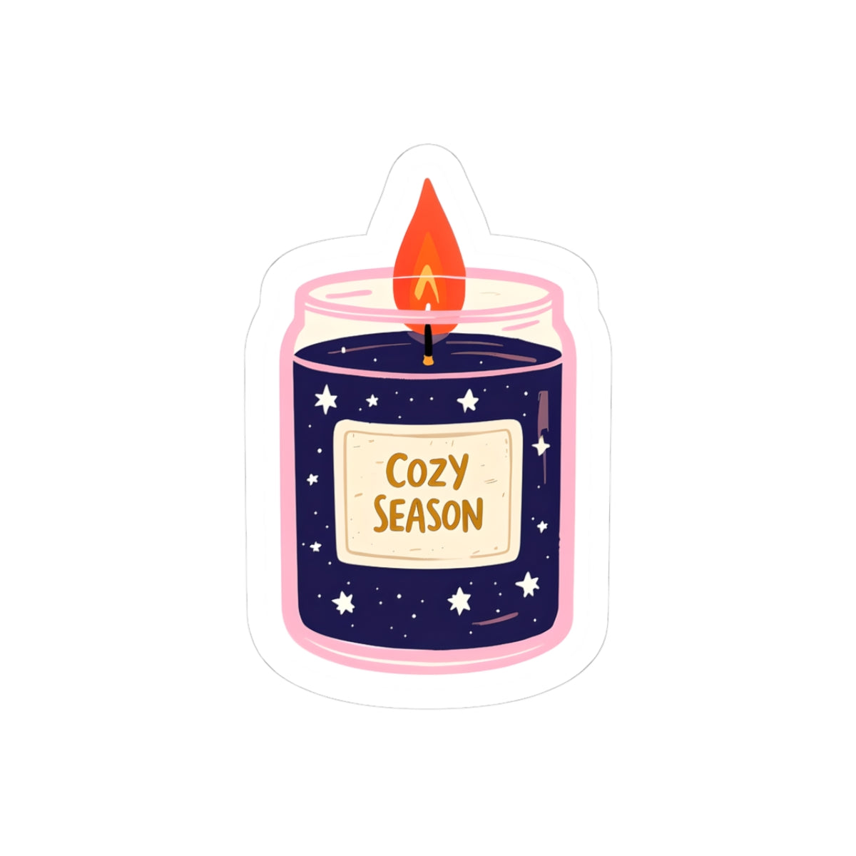 Cozy Candle Kiss-Cut Stickers | Perfect for Fall Decor, Laptop, Water Bottle, Gift, Cozy Season