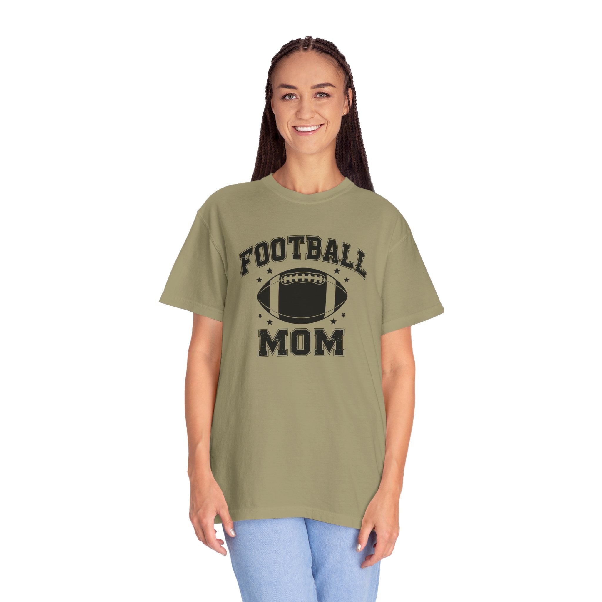 Football Mom T-Shirt, Unisex Garment-Dyed Tee for Game Day, Sports Mom Gift, Team Spirit Shirt, Casual Comfort Wear