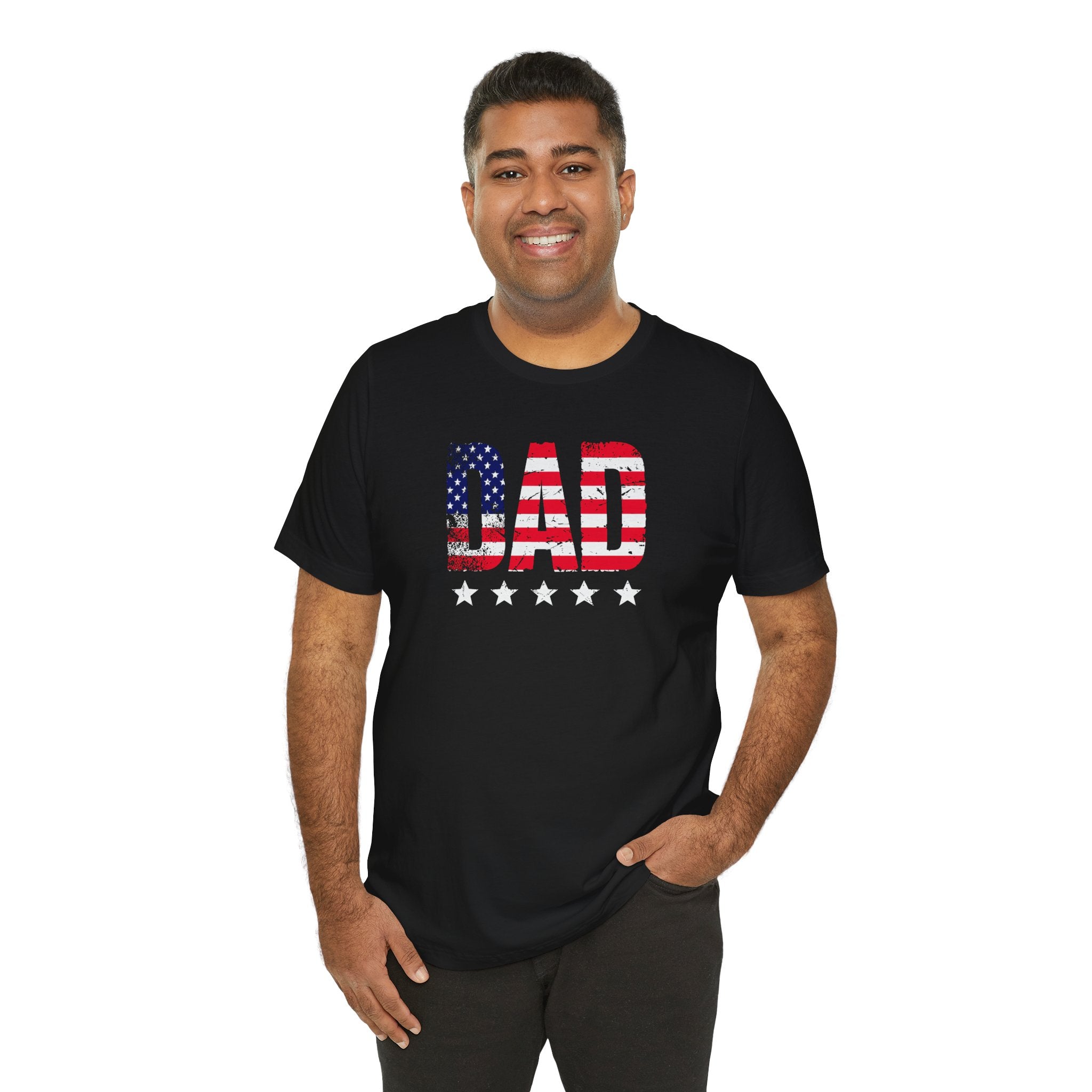 Dad USA Flag T-Shirt — Patriotic Father’s Day Tee with Stars