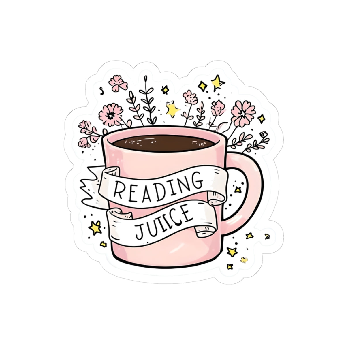 Cute Reading Juice Stickers - Perfect for Book Lovers & Coffee Enthusiasts