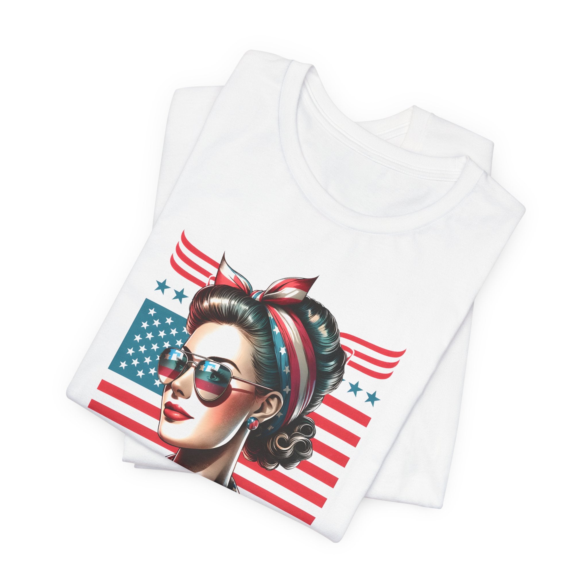 American Mom T-Shirt — Retro Rosie Patriotic Tee