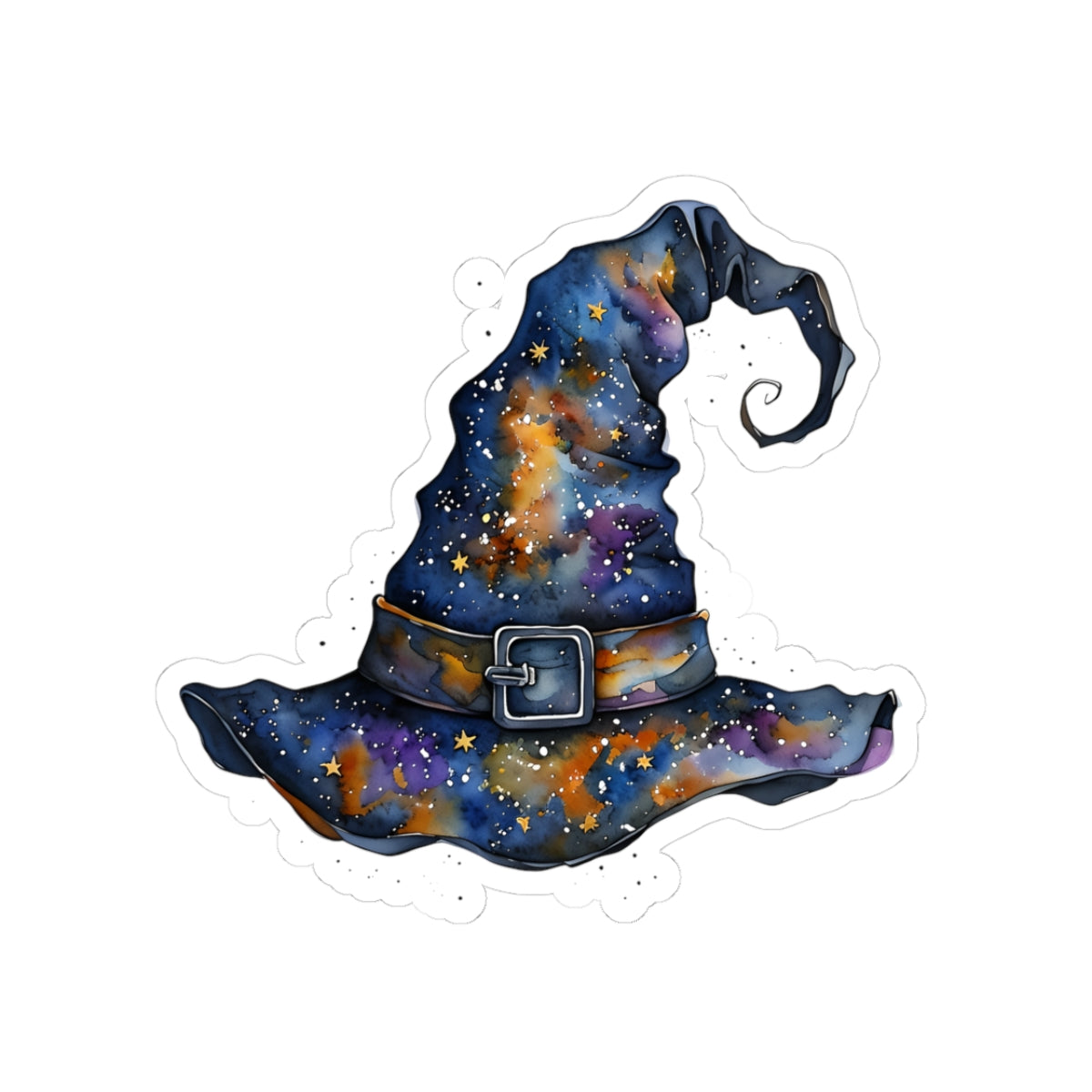 Cosmic Wizard Hat Kiss-Cut Stickers - Magic Space Decor for Witchy Vibes
