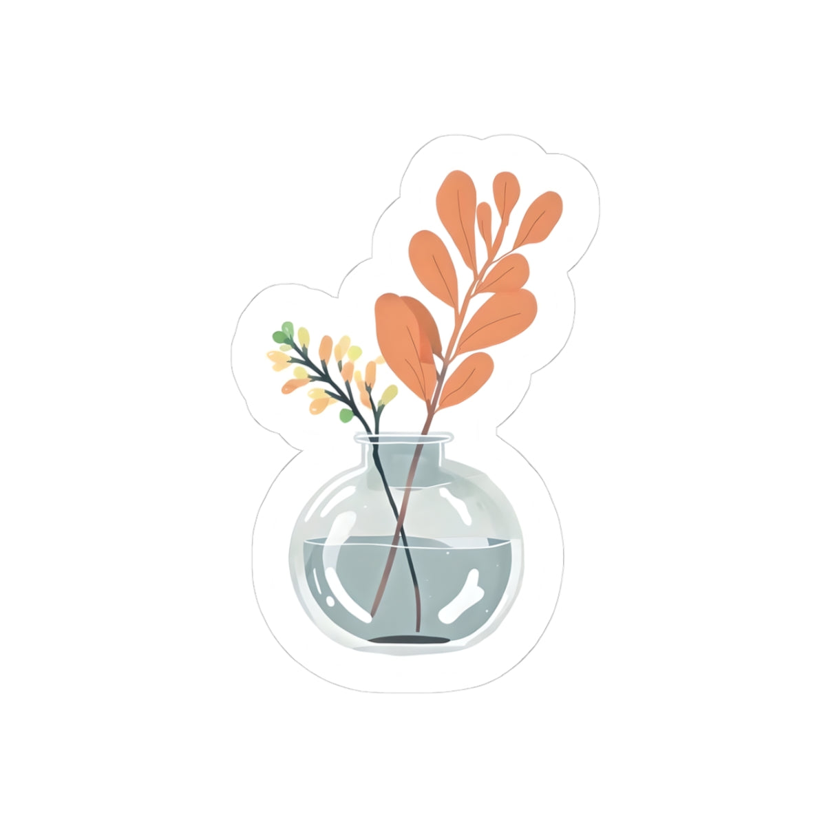 Botanical Glass Vase Kiss-Cut Stickers - Perfect for Decor & Gifts