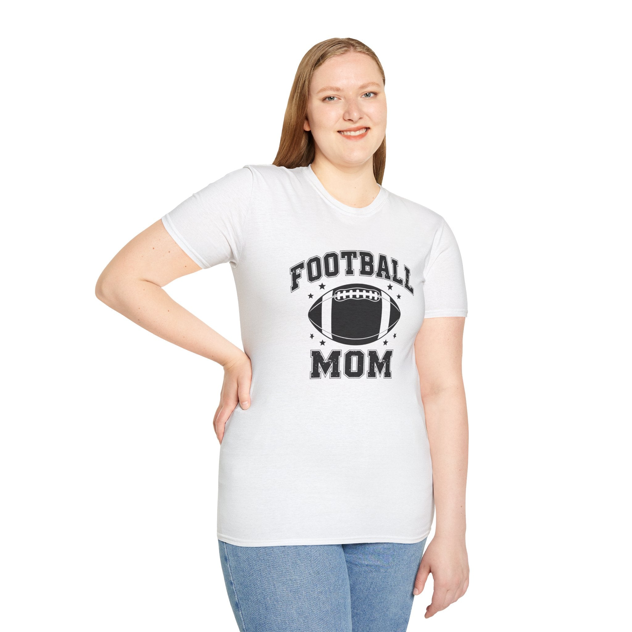 Football Mom Unisex Softstyle T-Shirt, Perfect Gift for Sports Moms, Game Day Tee, Team Spirit Shirt, Gift for Football Lovers