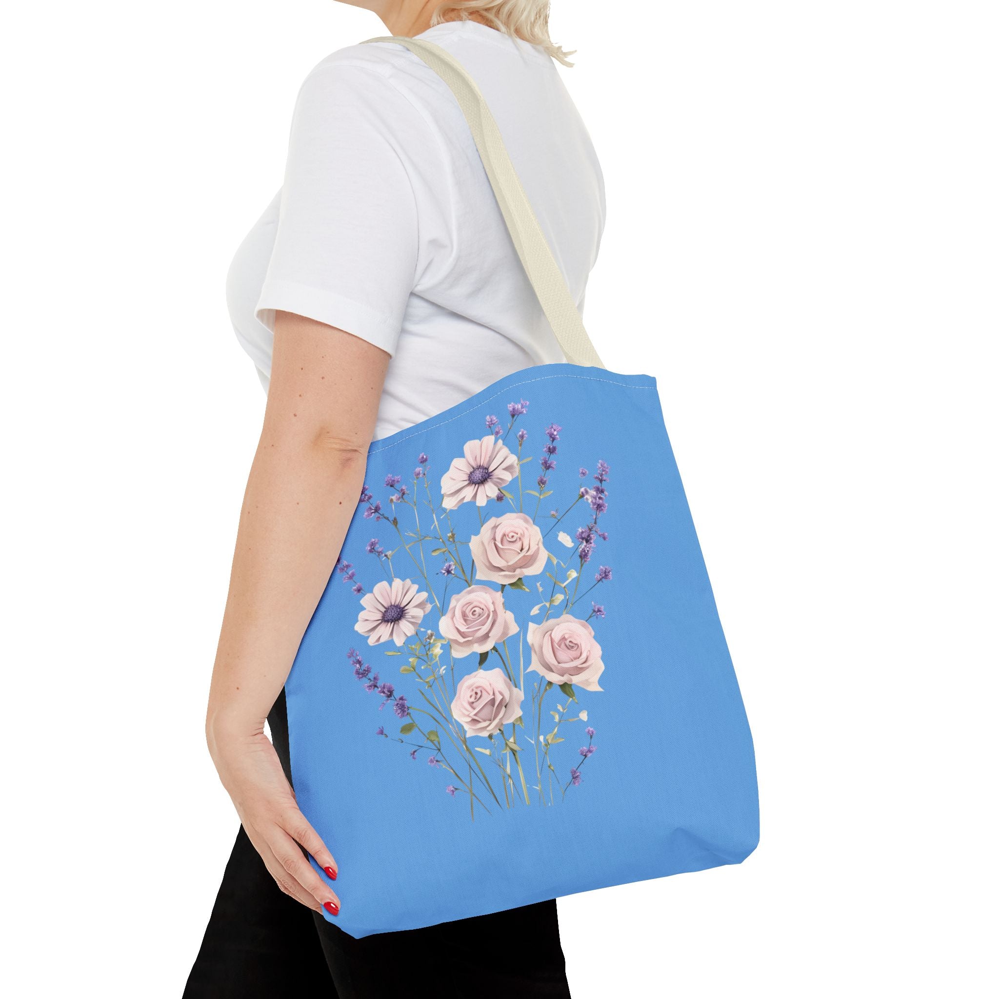 Floral Print Tote Bag - Vibrant Summer Shopping Bag