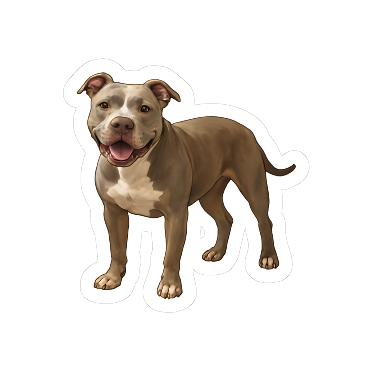 Adorable Pitbull Kiss-Cut Stickers, Pet Lover Gifts, Dog Decor, Laptop Stickers, Cute Dog Art, Animal Enthusiast Merchandise
