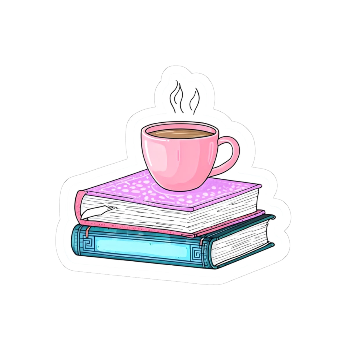 Cozy Reading Stickers, Cute Coffee Stickers, Laptop Decor, Book Lover Gift, Aesthetic Art Stickers