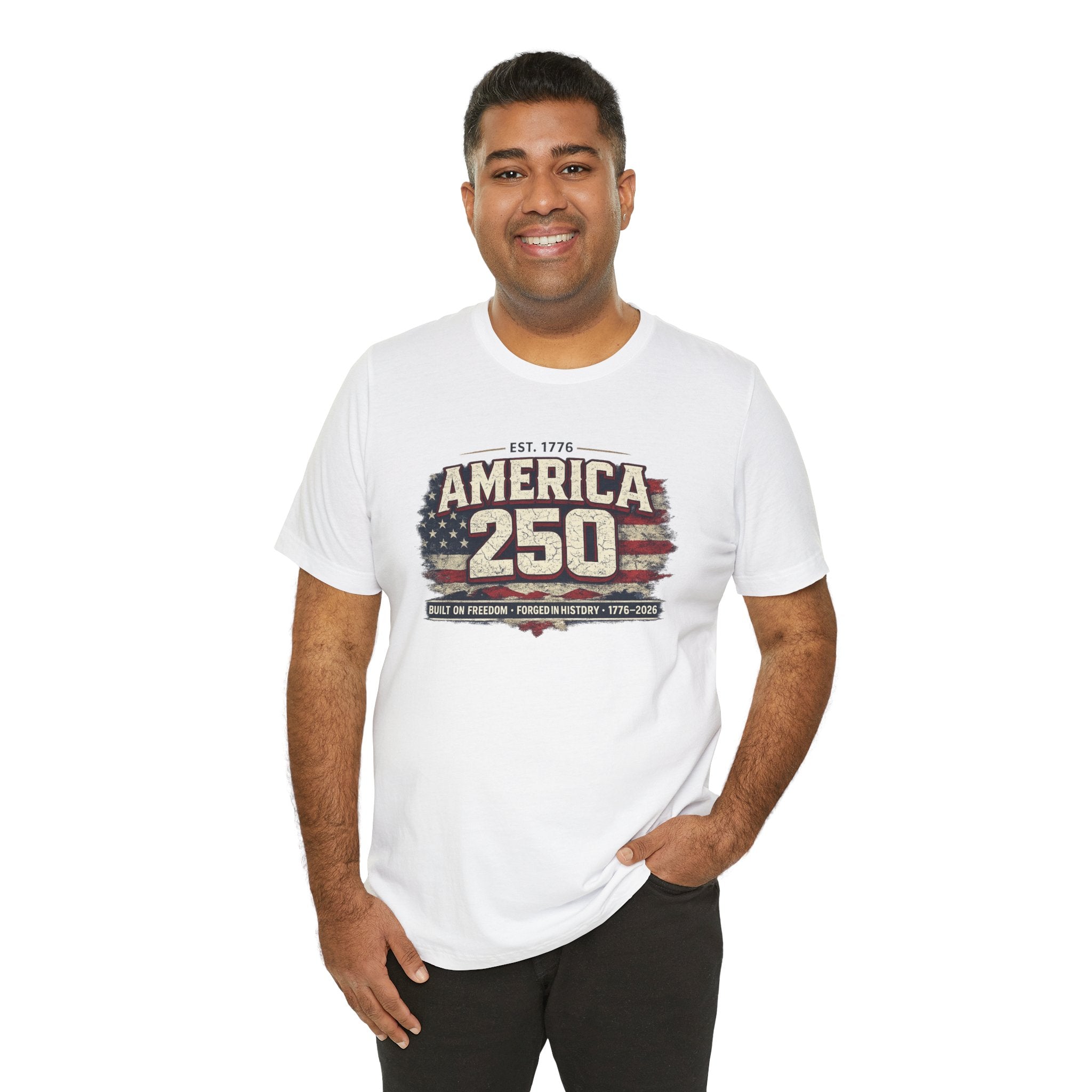 America 250 T-Shirt — Vintage Flag Patriotic 1776-2026 Anniversary Tee