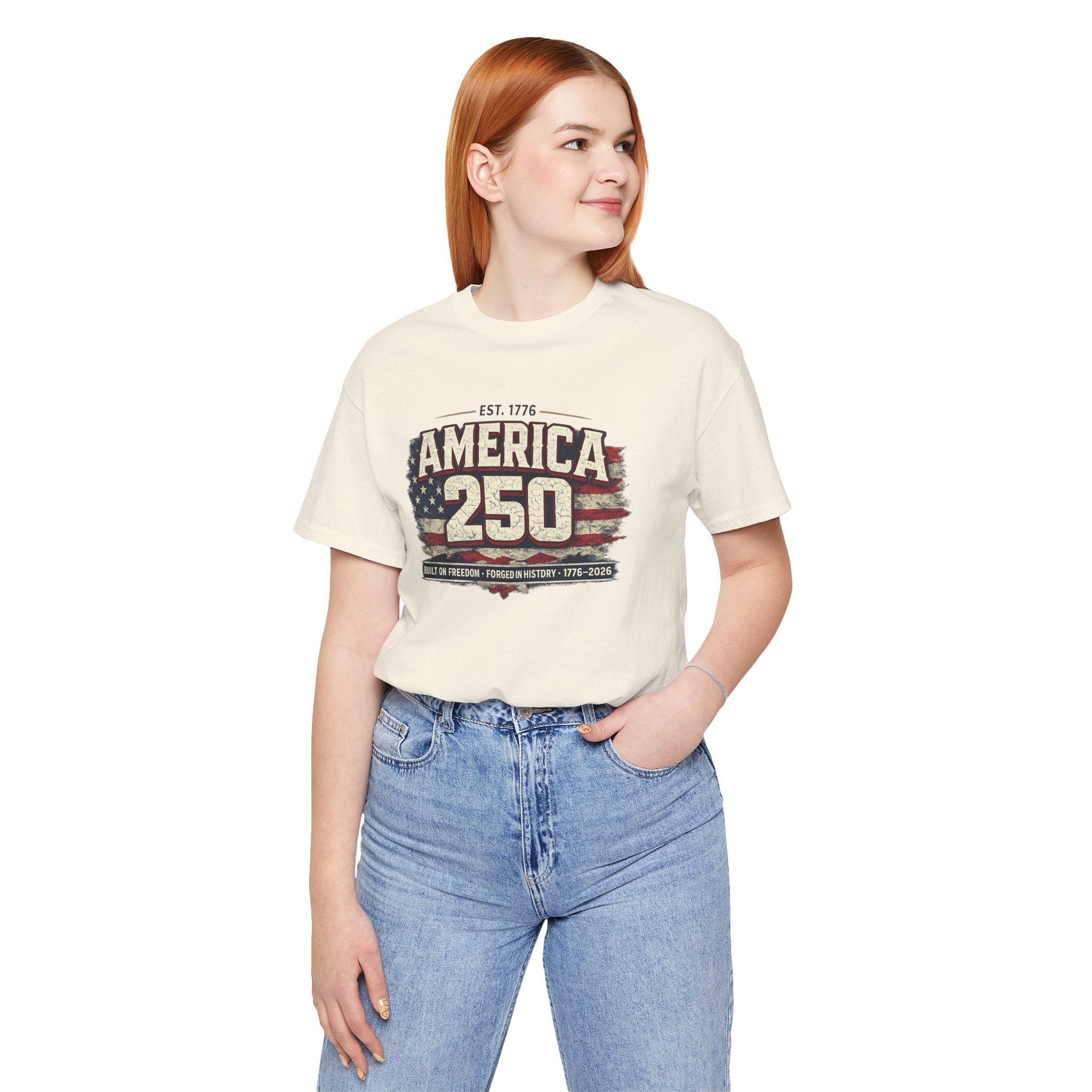 America 250 T-Shirt — Vintage Flag Patriotic 1776-2026 Anniversary Tee