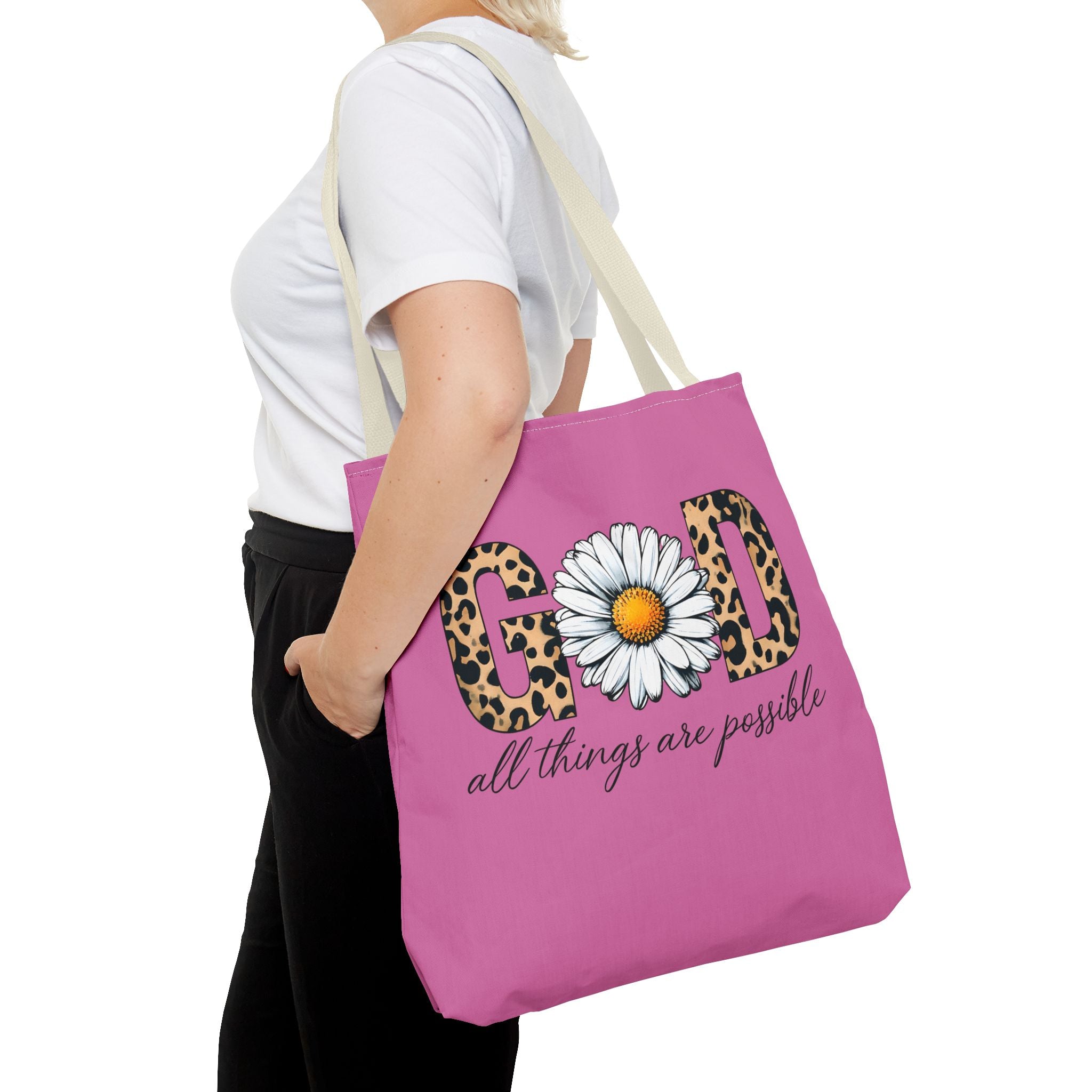 Floral Inspirational Tote Bag - All Things Are Possible