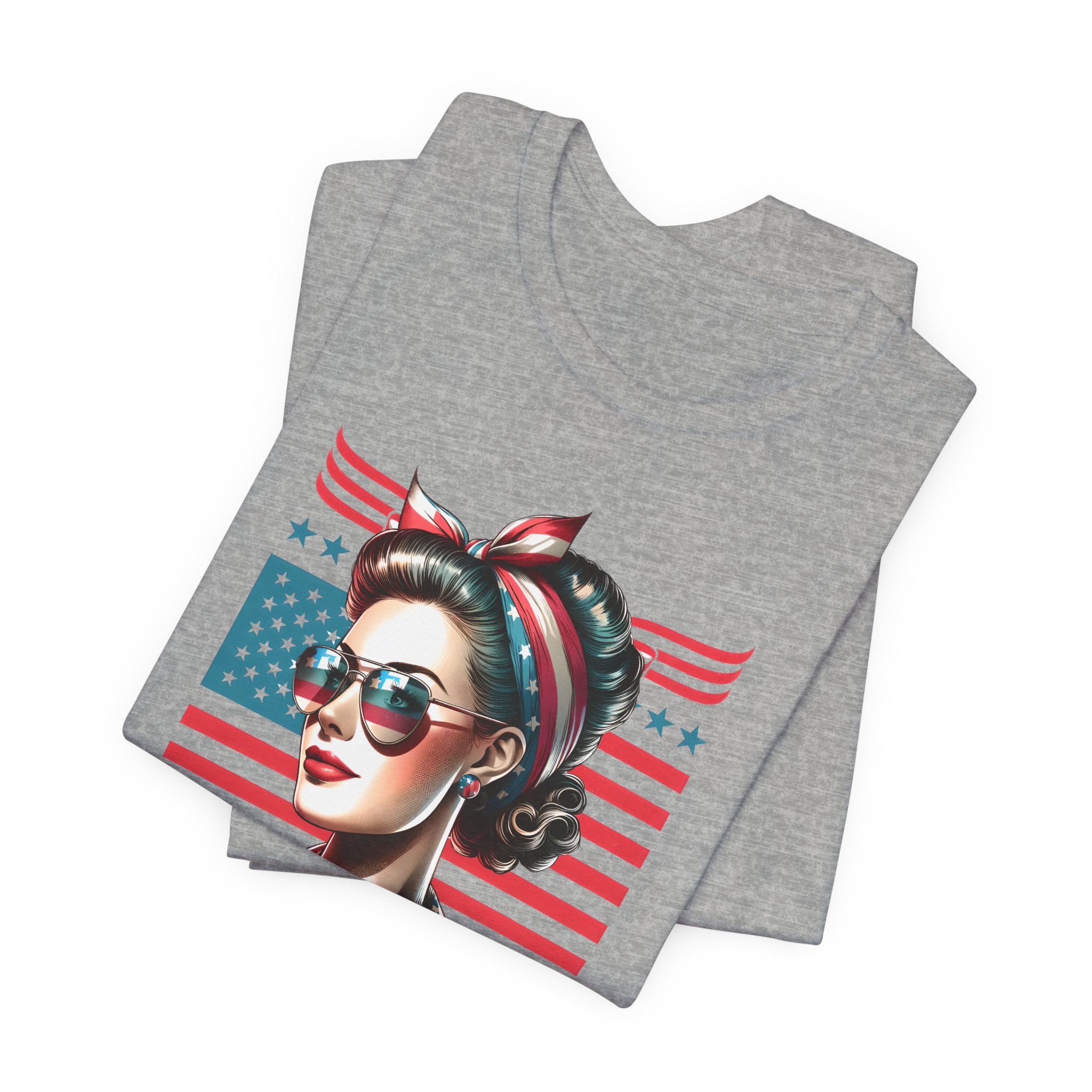 American Mom T-Shirt — Retro Rosie Patriotic Tee
