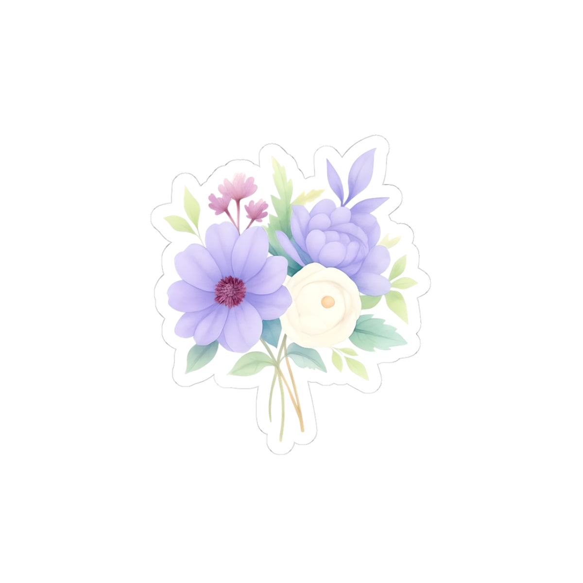 Floral Kiss-Cut Stickers for Laptop & Decor - Vibrant Botanical Design