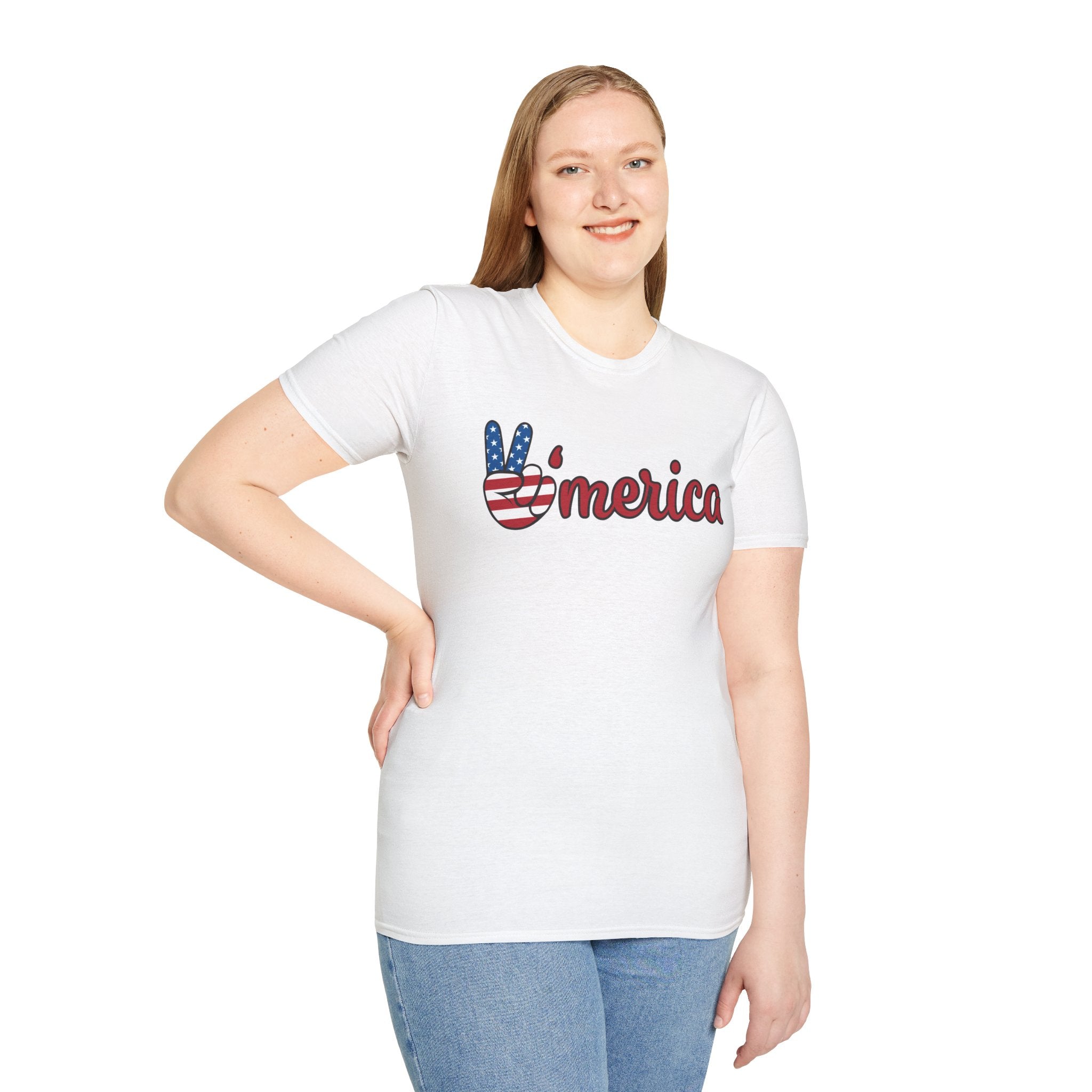 Patriotic Peace T-Shirt for Unisex, Casual Wear, Independence Day Gift, Summer Style, Comfortable Tee