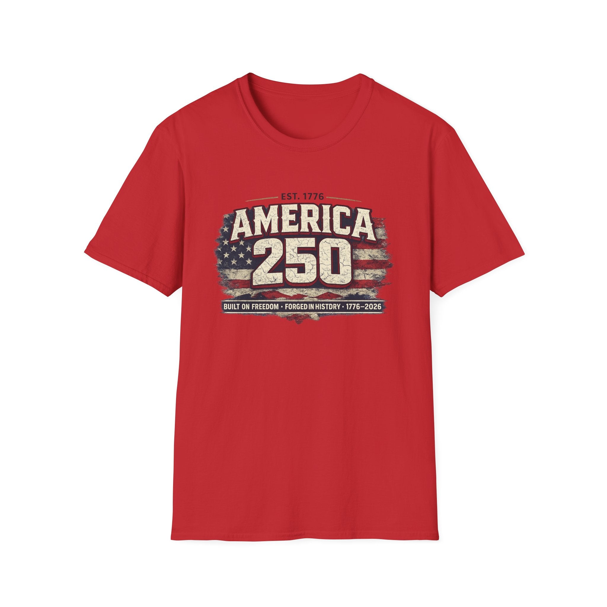 America 250 Vintage Flag T-Shirt — 1776–2026 Patriotic Independence Tee