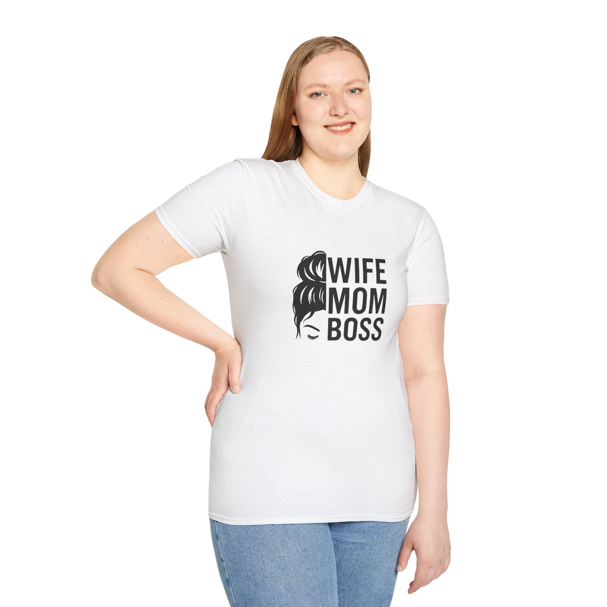 Wife Mom Boss T-Shirt, Unisex Graphic Tee for Moms, Gift for Mother's Day, Casual Wear, Birthday Present, Funny Mom Shirt