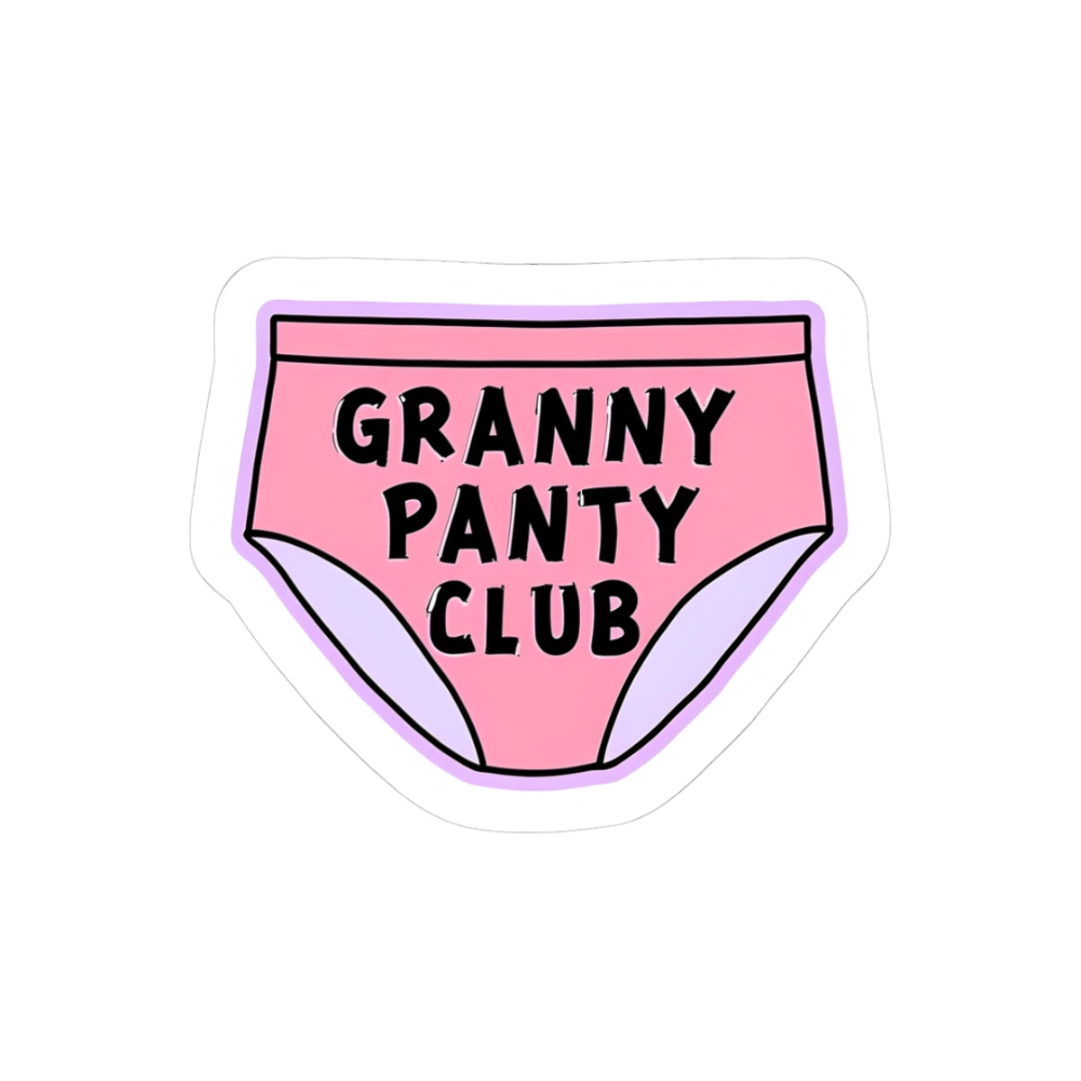 Humorous Granny Panty Club Stickers - Fun Vinyl Decals for Friends & Gifts