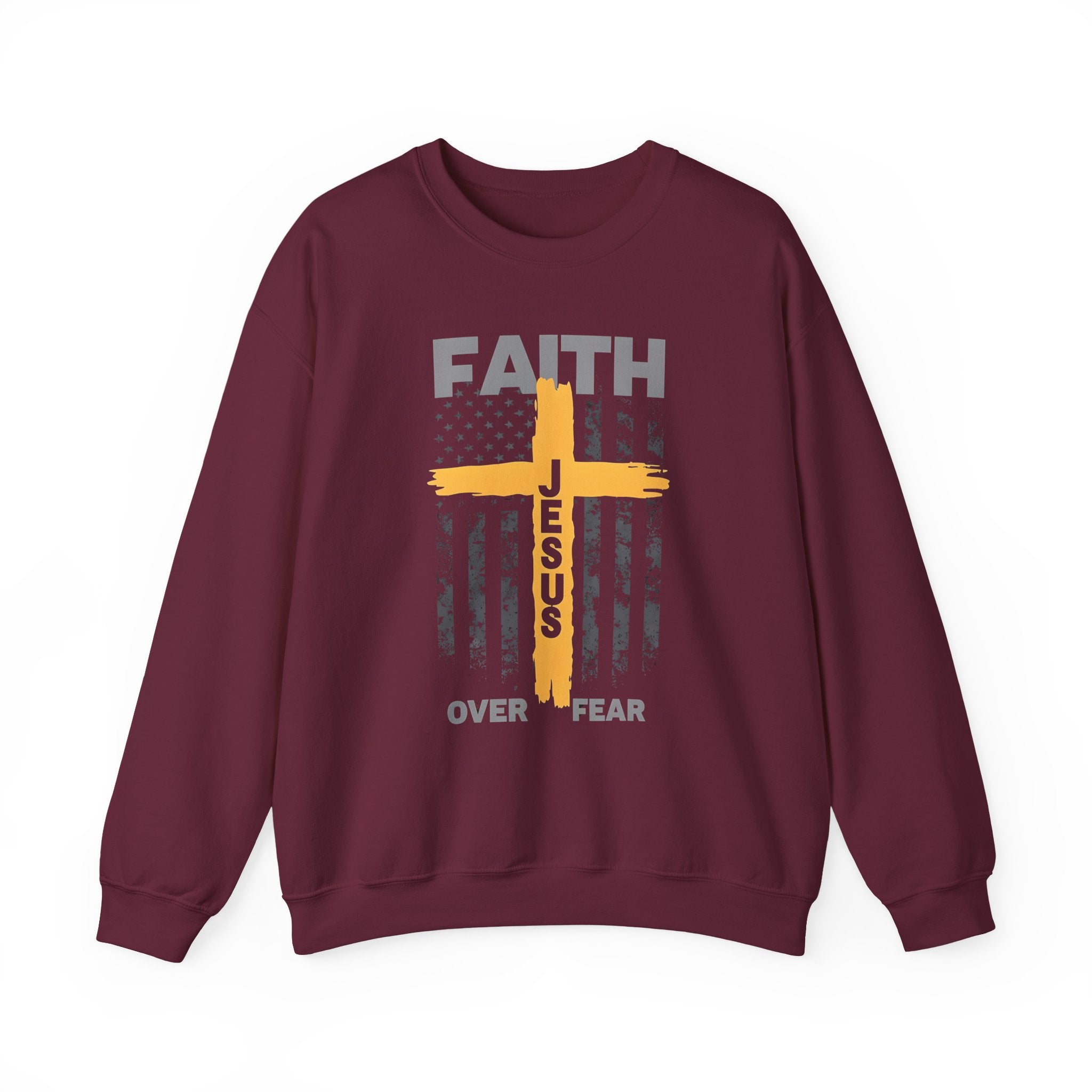 Faith Over Fear Crewneck Sweatshirt, Inspirational Christian Apparel, Unisex Sweatshirt, Religious Gift, Cozy Faith-Based Clothing