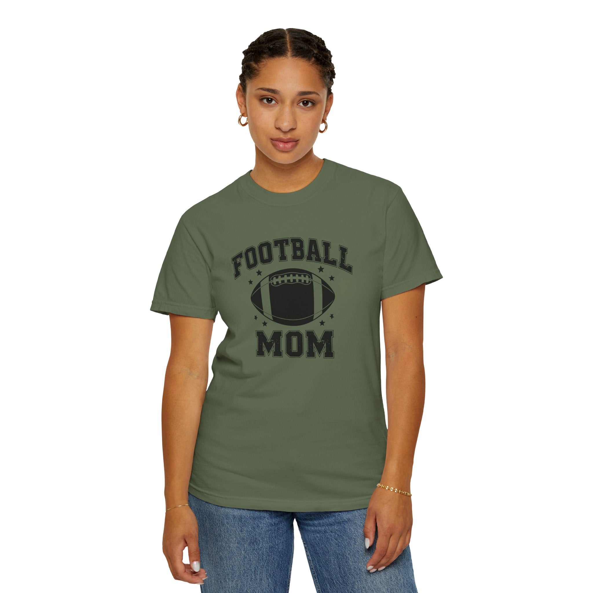 Football Mom T-Shirt, Unisex Garment-Dyed Tee for Game Day, Sports Mom Gift, Team Spirit Shirt, Casual Comfort Wear