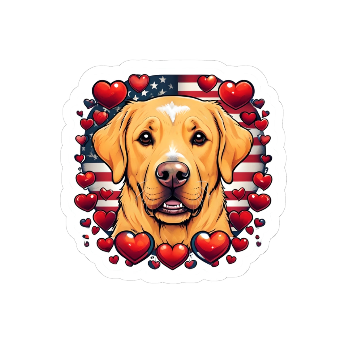 Labrador Love Kiss-Cut Stickers | Cute Dog Design for Pet Lovers