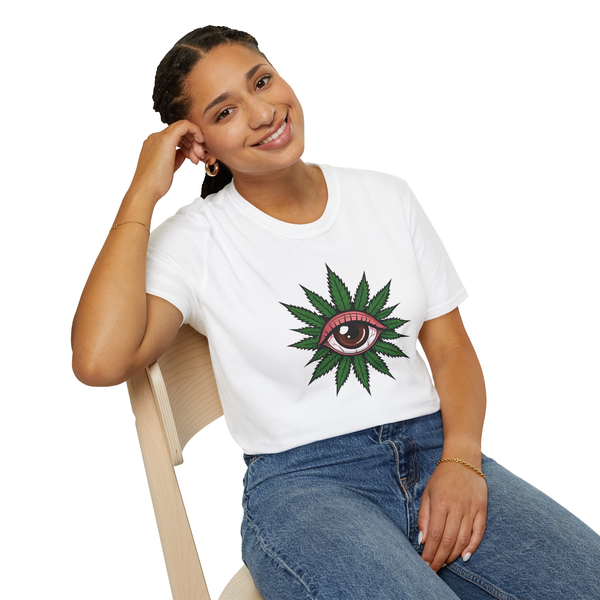 Mystical Eye Graphic T-Shirt, Cannabis Themed Shirt, Boho Tee, Unisex T-Shirt, Chill Fashion, Gift for Her/Him/Teen