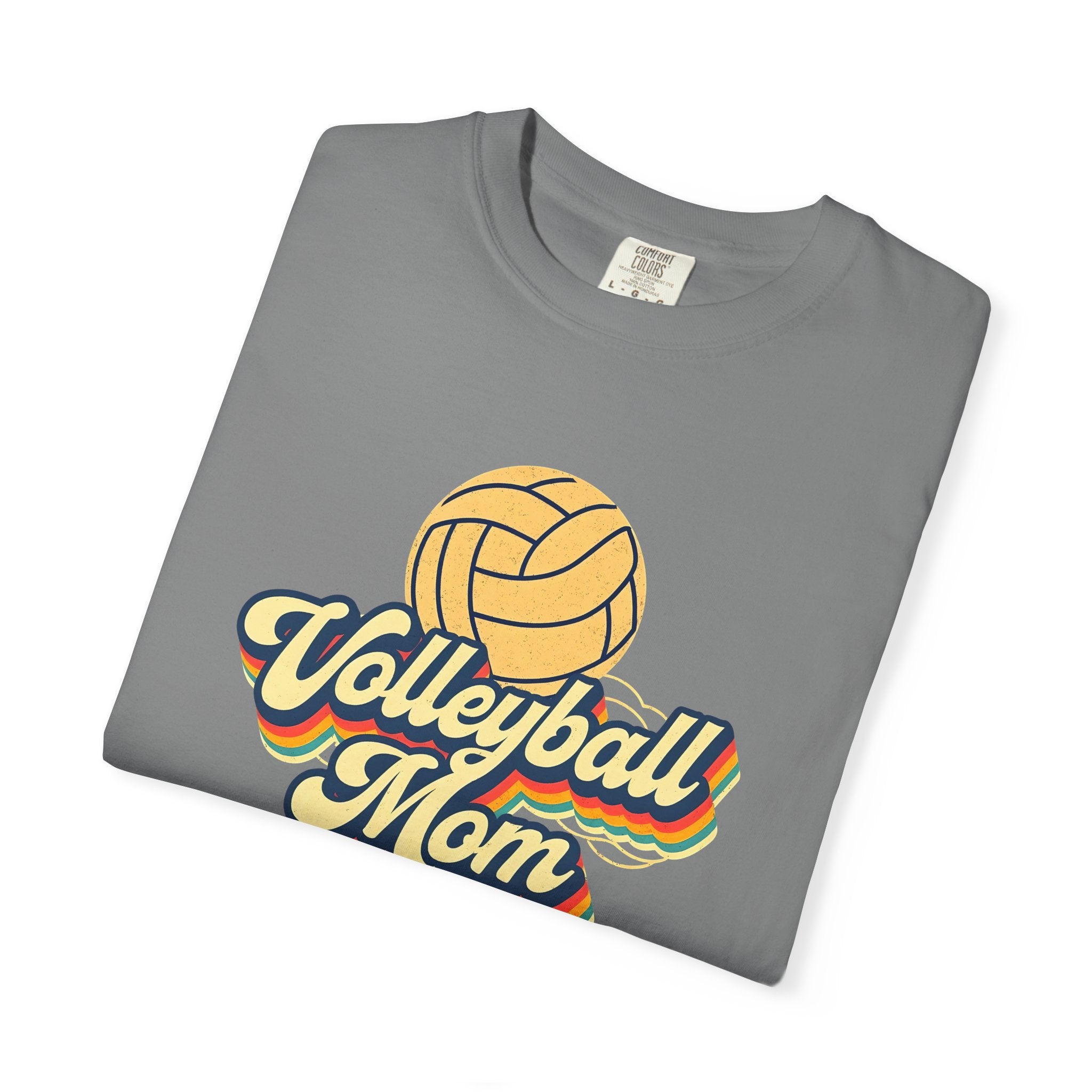 Volleyball Mom T-Shirt, Unisex Garment-Dyed Tee for Sports Lovers, Great for Gifts, Casual Wear, Volleyball Events, Mother’s Day
