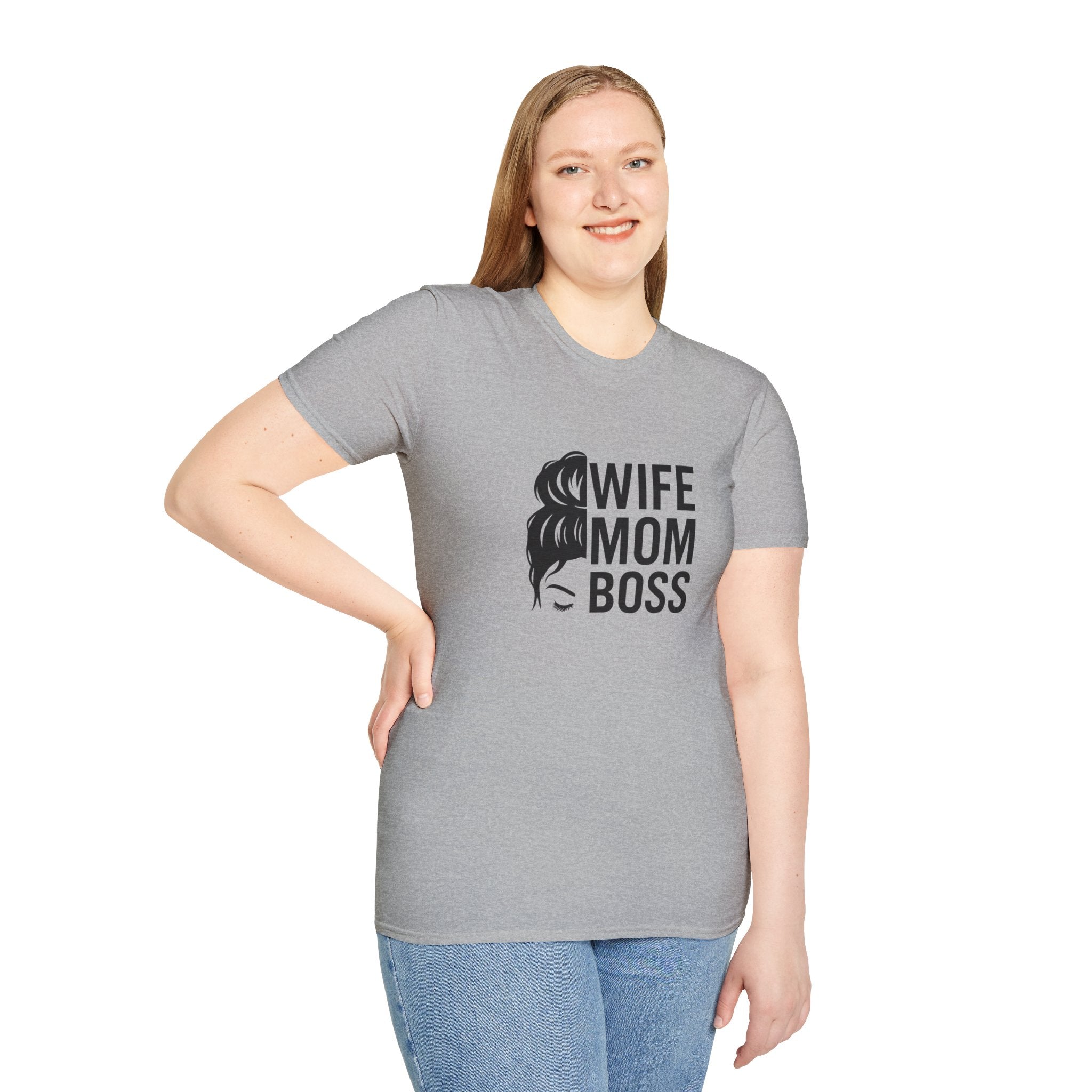 Wife Mom Boss T-Shirt, Unisex Graphic Tee for Moms, Gift for Mother's Day, Casual Wear, Birthday Present, Funny Mom Shirt