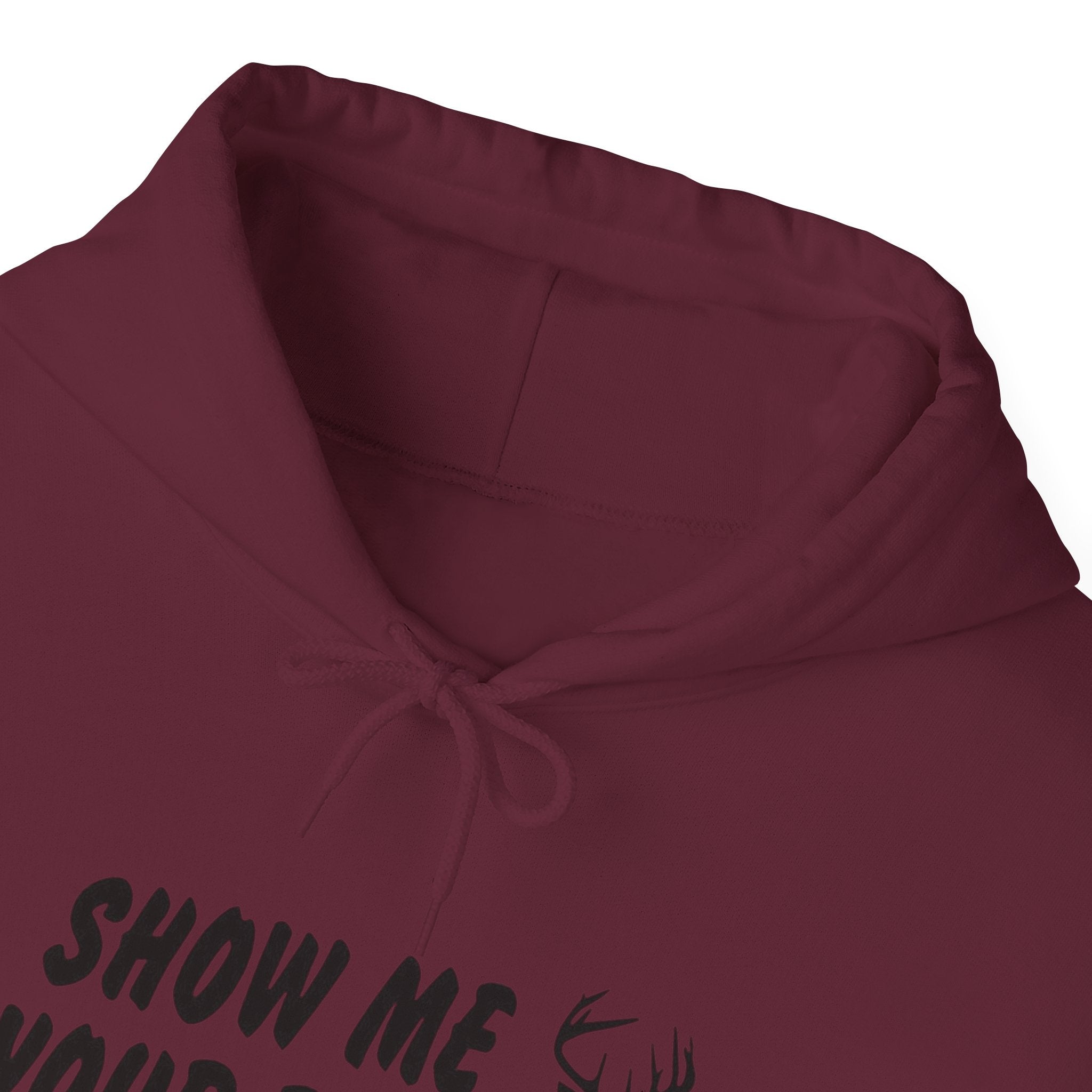 Funny Hunting Hoodie - Show Me Your Rack, Unisex Sweatshirt for Outdoors, Gift for Hunters, Casual Wear, Holiday Apparel