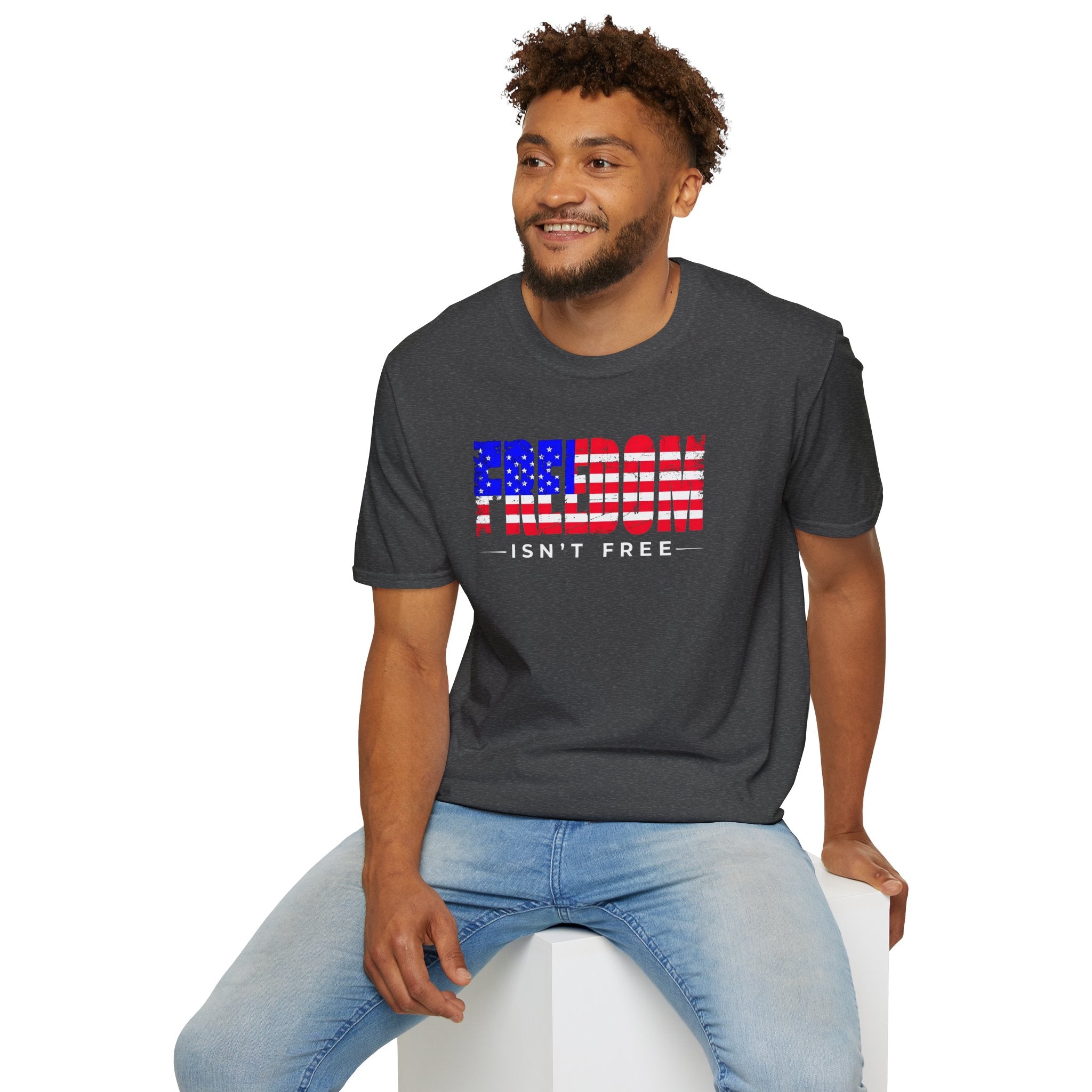 Patriotic Freedom T-Shirt - Unisex Softstyle Tee, Independence Day, Memorial Day, Veteran's Day, Everyday Wear, Gift Idea