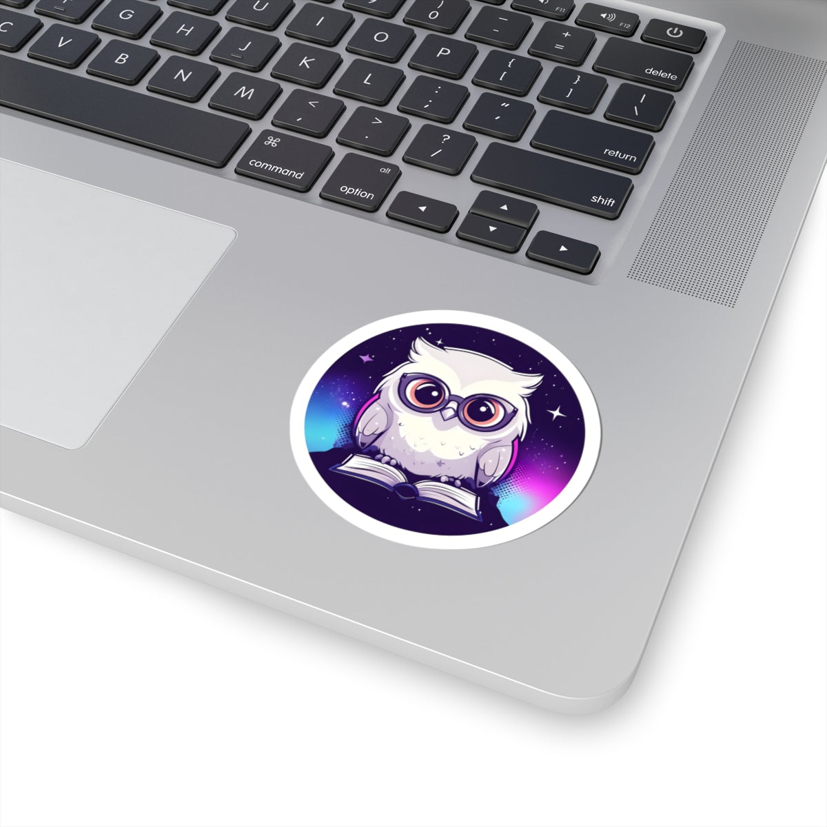 Adorable Owl Reading Kiss-Cut Stickers, Cute Owl Decor, Book Lover Gift, Laptop Stickers, Planner Accessories