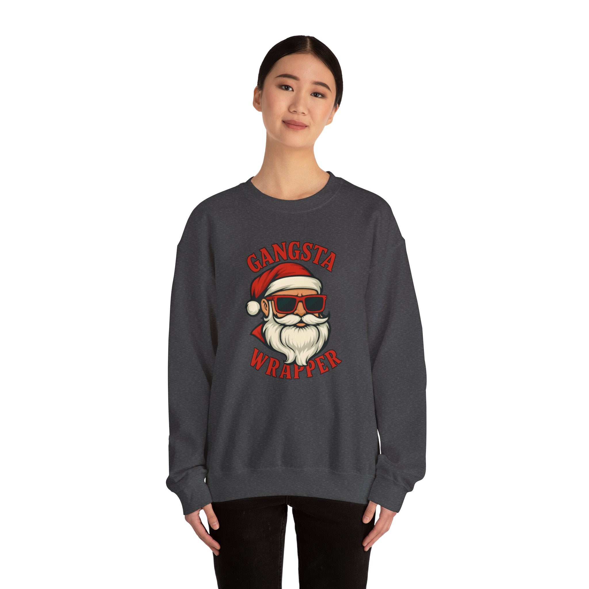 Gangsta Wrapper Crewneck Sweatshirt – Funny Christmas Apparel for Holiday Cheer