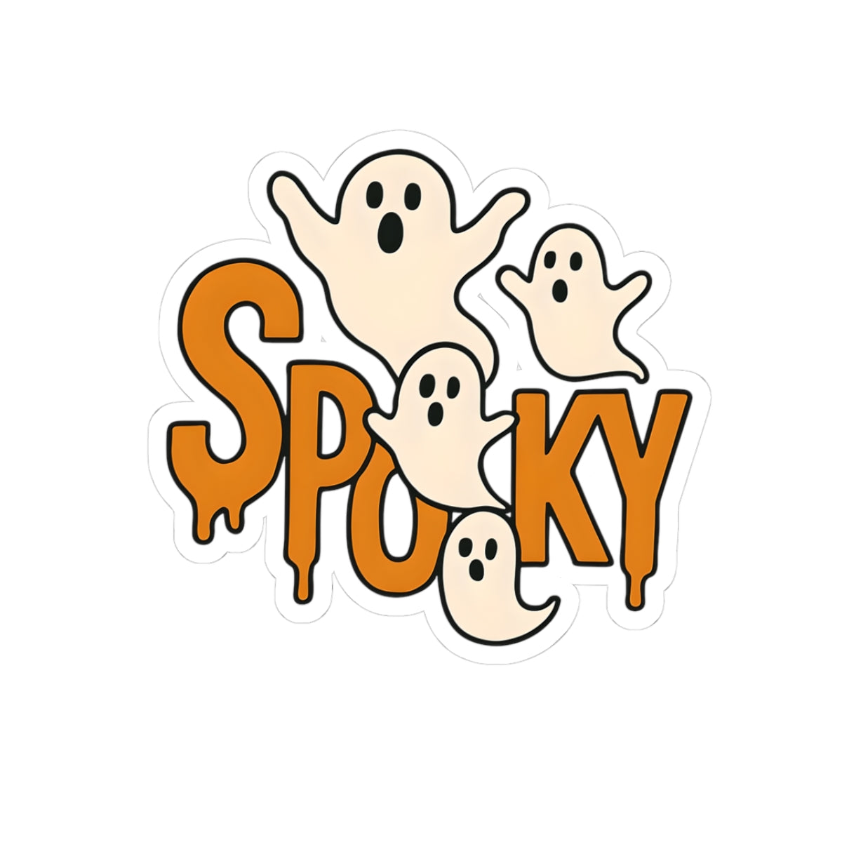 Halloween Spooky Kiss-Cut Stickers | Ghost Stickers for Laptops, Journals, Party Decor, Trick or Treat, Cute Halloween Decoration