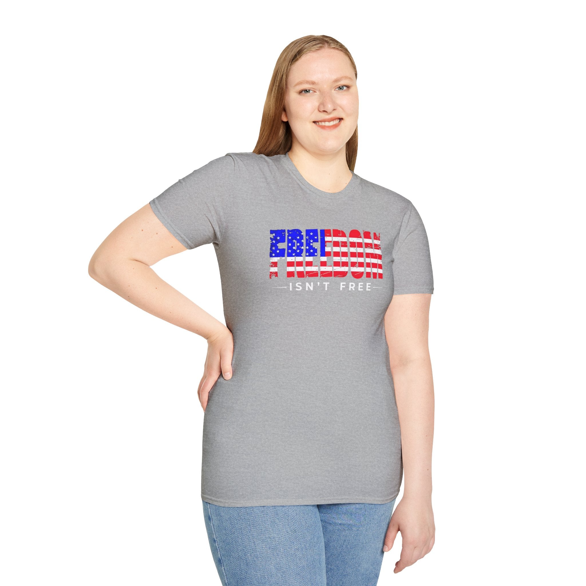 Patriotic Freedom T-Shirt - Unisex Softstyle Tee, Independence Day, Memorial Day, Veteran's Day, Everyday Wear, Gift Idea