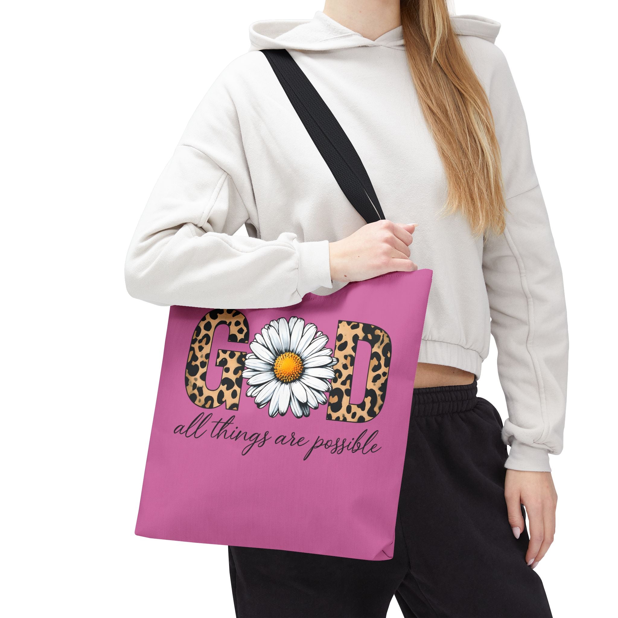 Floral Inspirational Tote Bag - All Things Are Possible
