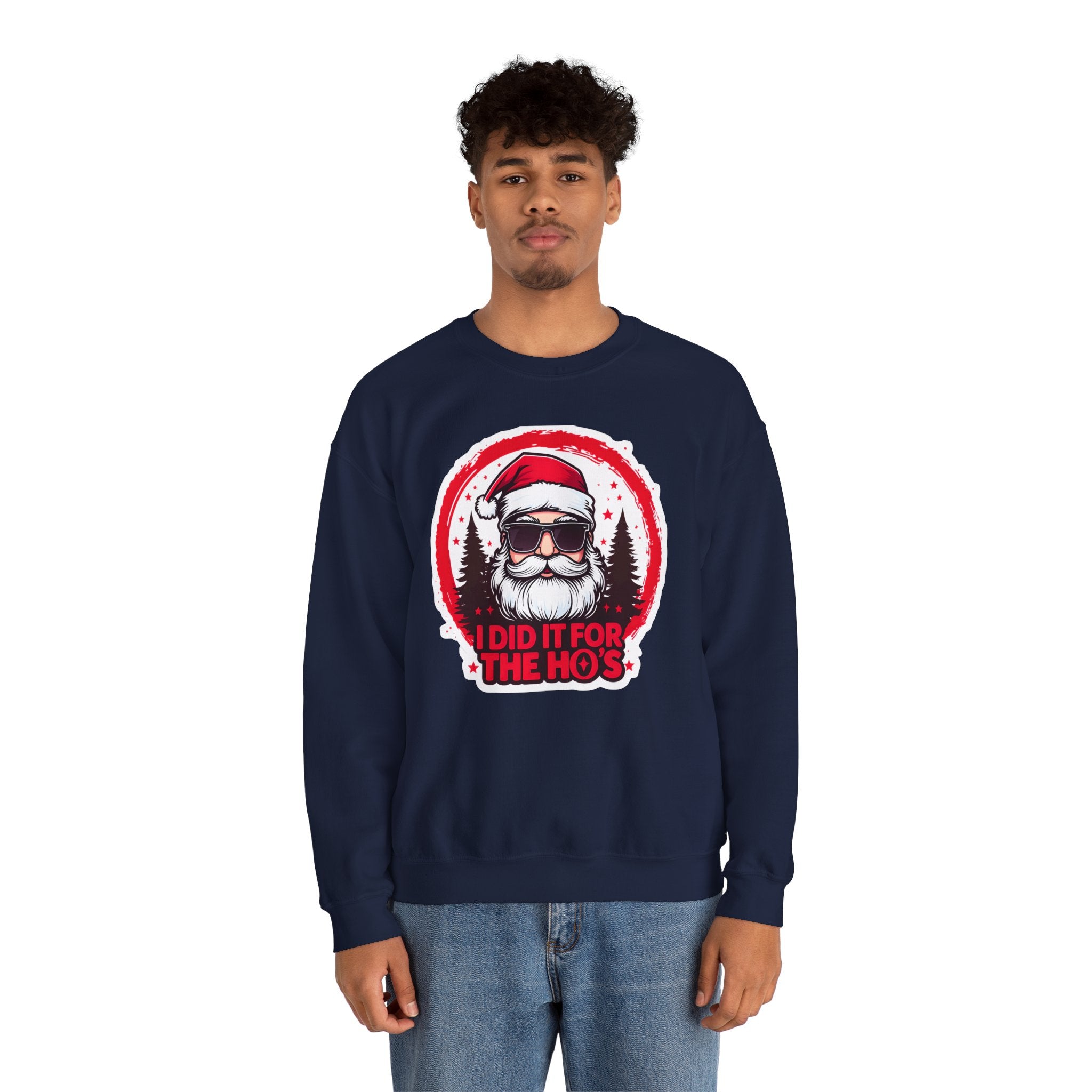 Funny Christmas Sweatshirt, Santa Graphic Crewneck, Holiday Gift for Him/Her, Festive Apparel for Parties, Winter Wear