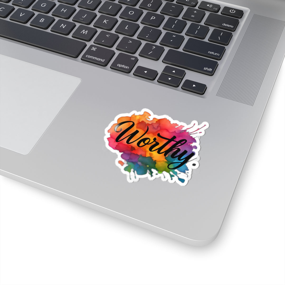 Colorful 'Worthy' Kiss-Cut Stickers, Inspirational Sticker for Laptop, Water Bottle Decor, Motivational Gift, Self-Love Reminder