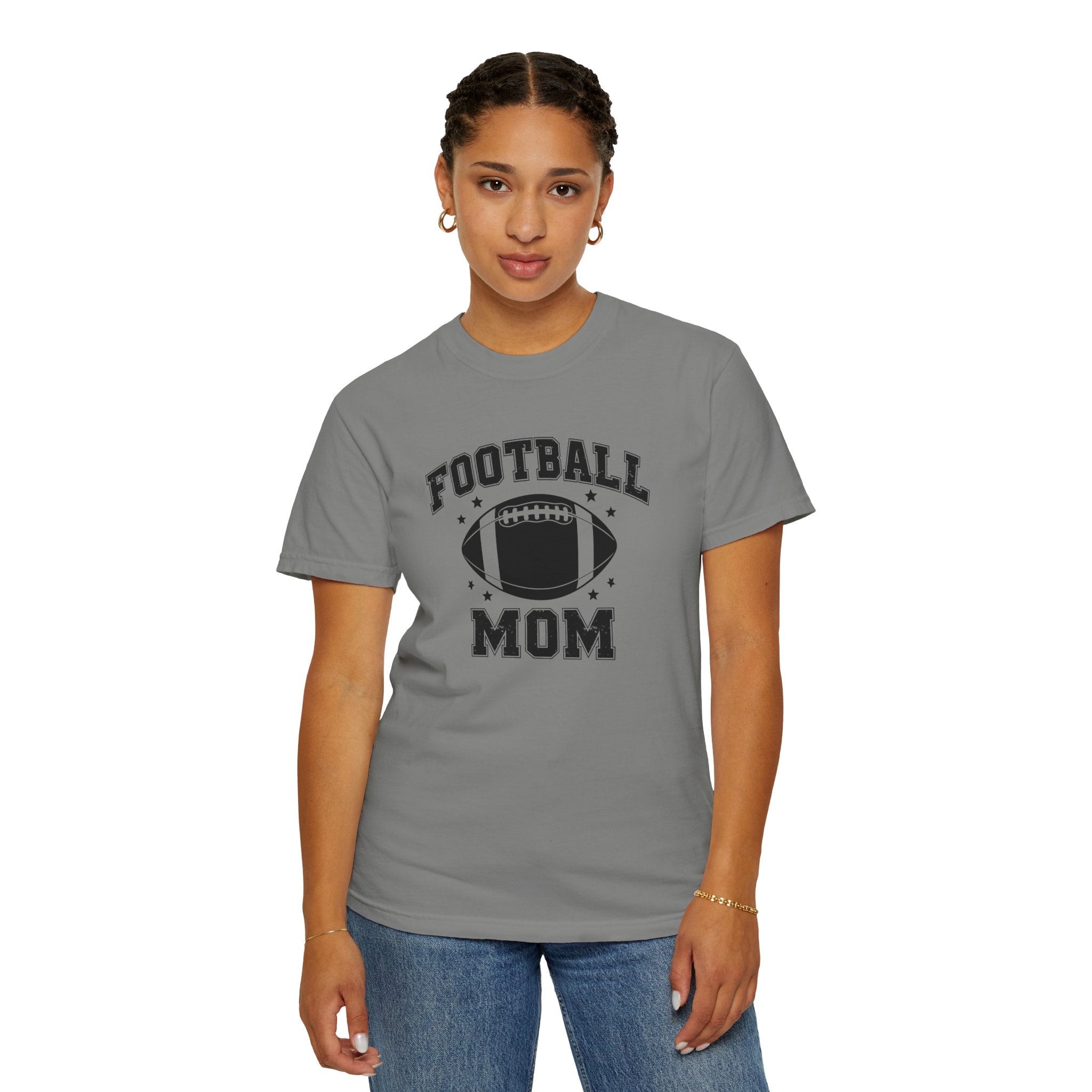 Football Mom T-Shirt, Unisex Garment-Dyed Tee for Game Day, Sports Mom Gift, Team Spirit Shirt, Casual Comfort Wear
