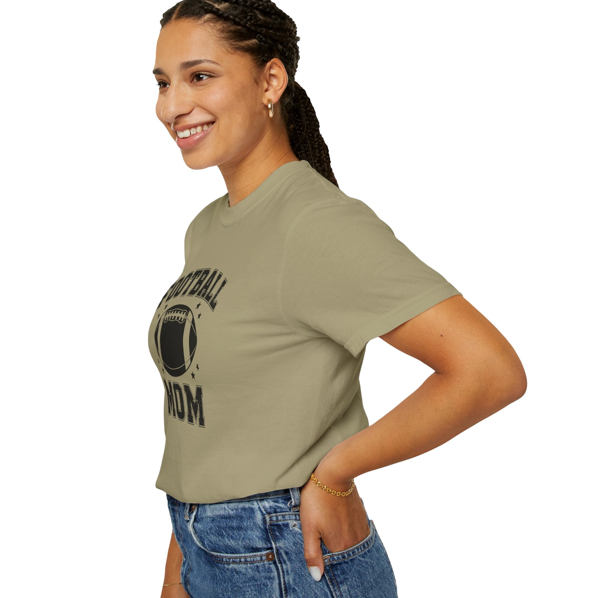 Football Mom T-Shirt, Unisex Garment-Dyed Tee for Game Day, Sports Mom Gift, Team Spirit Shirt, Casual Comfort Wear