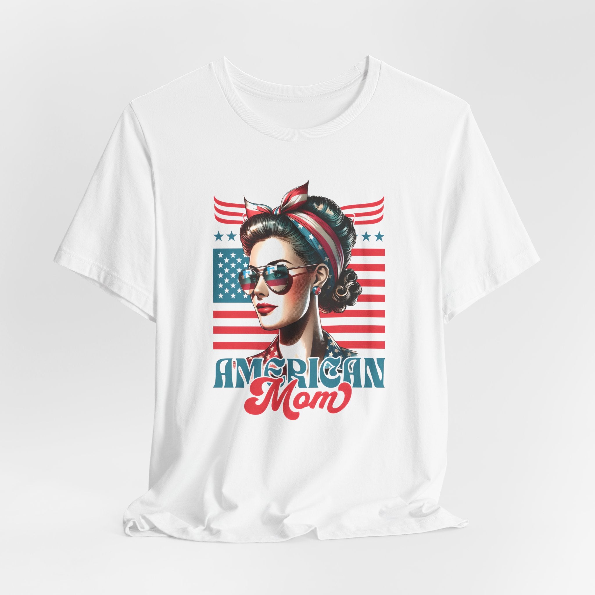 American Mom T-Shirt — Retro Rosie Patriotic Tee
