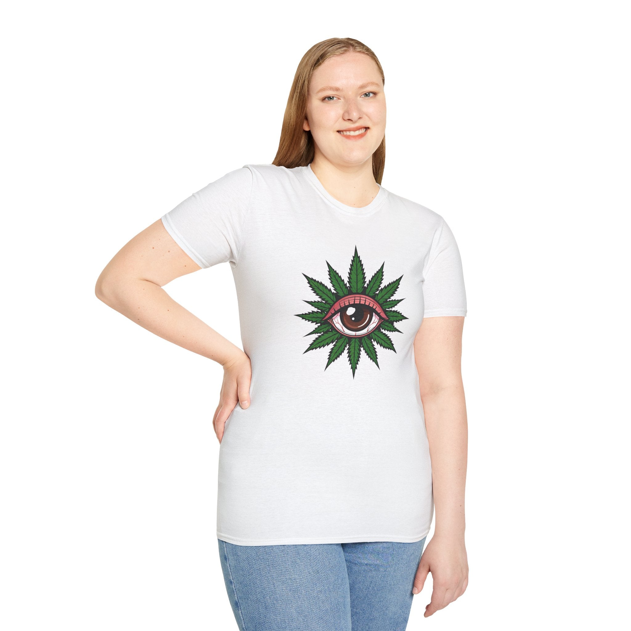 Mystical Eye Graphic T-Shirt, Cannabis Themed Shirt, Boho Tee, Unisex T-Shirt, Chill Fashion, Gift for Her/Him/Teen