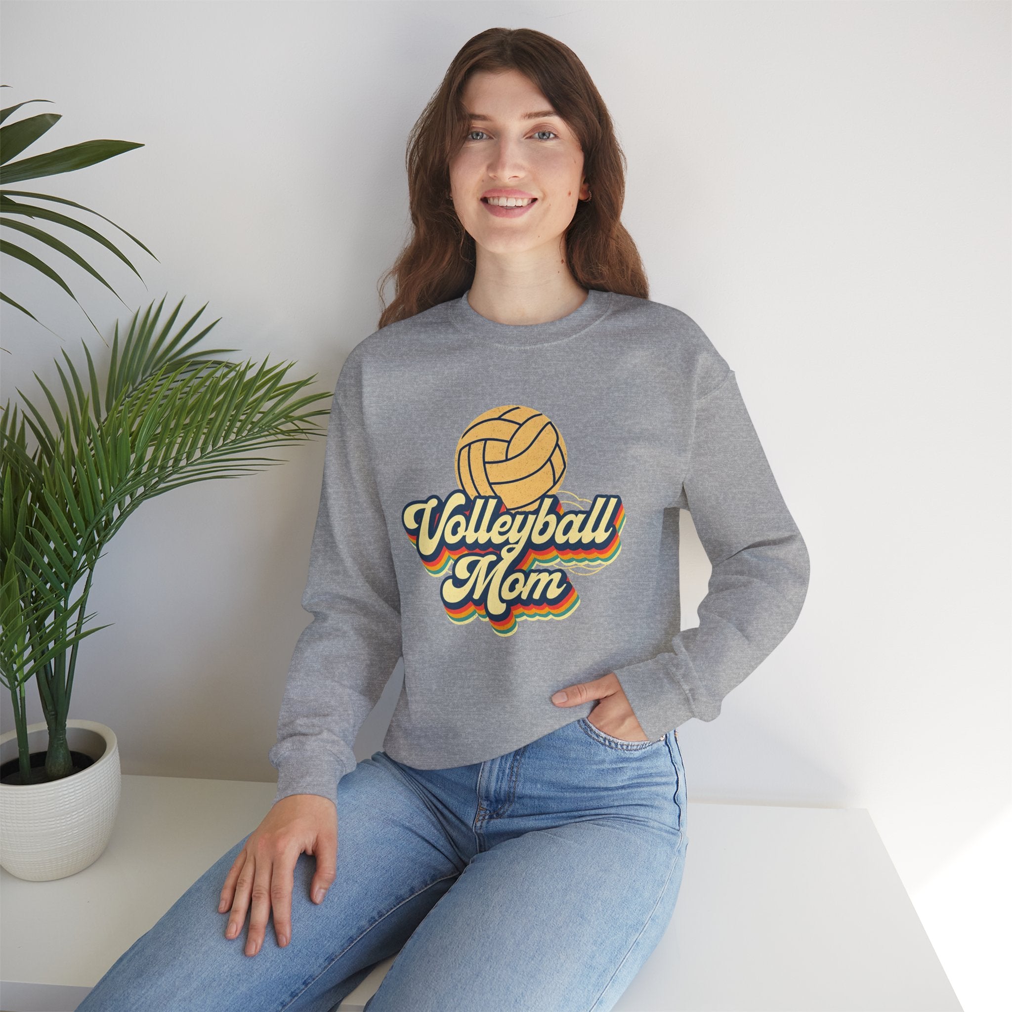 Volleyball Mom Sweatshirt - Cozy Crewneck for Sports Lovers, Gift for Volleyball Moms, Comfortable Athletic Apparel, Perfect for Game [...]