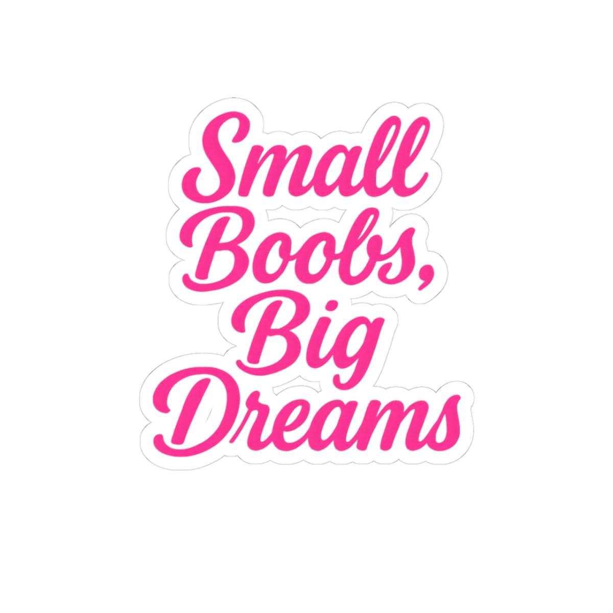 Fun Kiss-Cut Stickers - "Small Boobs, Big Dreams" - Perfect for Laptops, Water Bottles, and More!