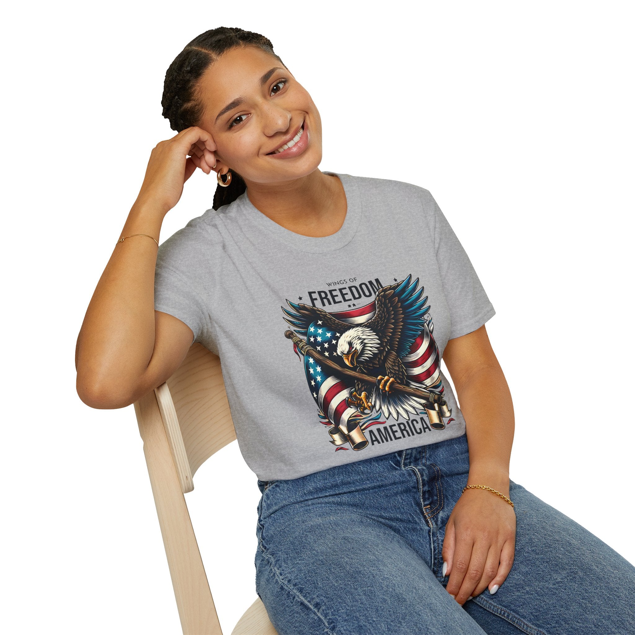 Freedom Eagle T-Shirt — American Flag USA Patriotic Tee (America)